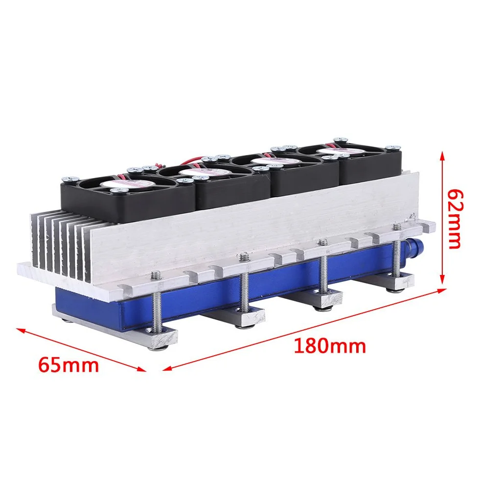 Refroidisseur Semi Conducteur 288W pour Aquarium Piscine Appareils Equipements Thermostatique Air Eau Refroidissement Sans Prise 4 Ventilateurs DIY