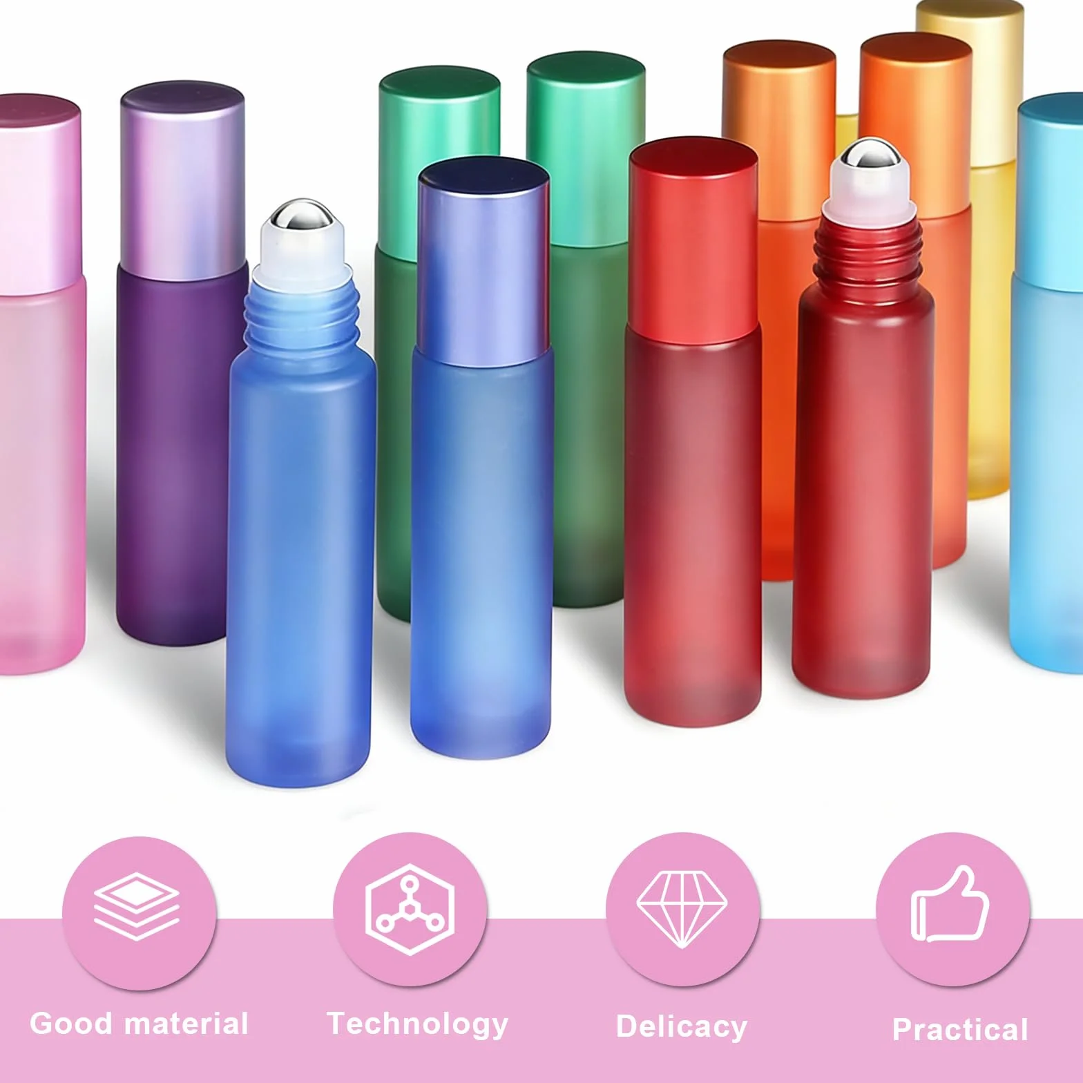 Flacons roll-on en verre 10ml vides pour huiles essentielles, déodorant rechargeable DIY