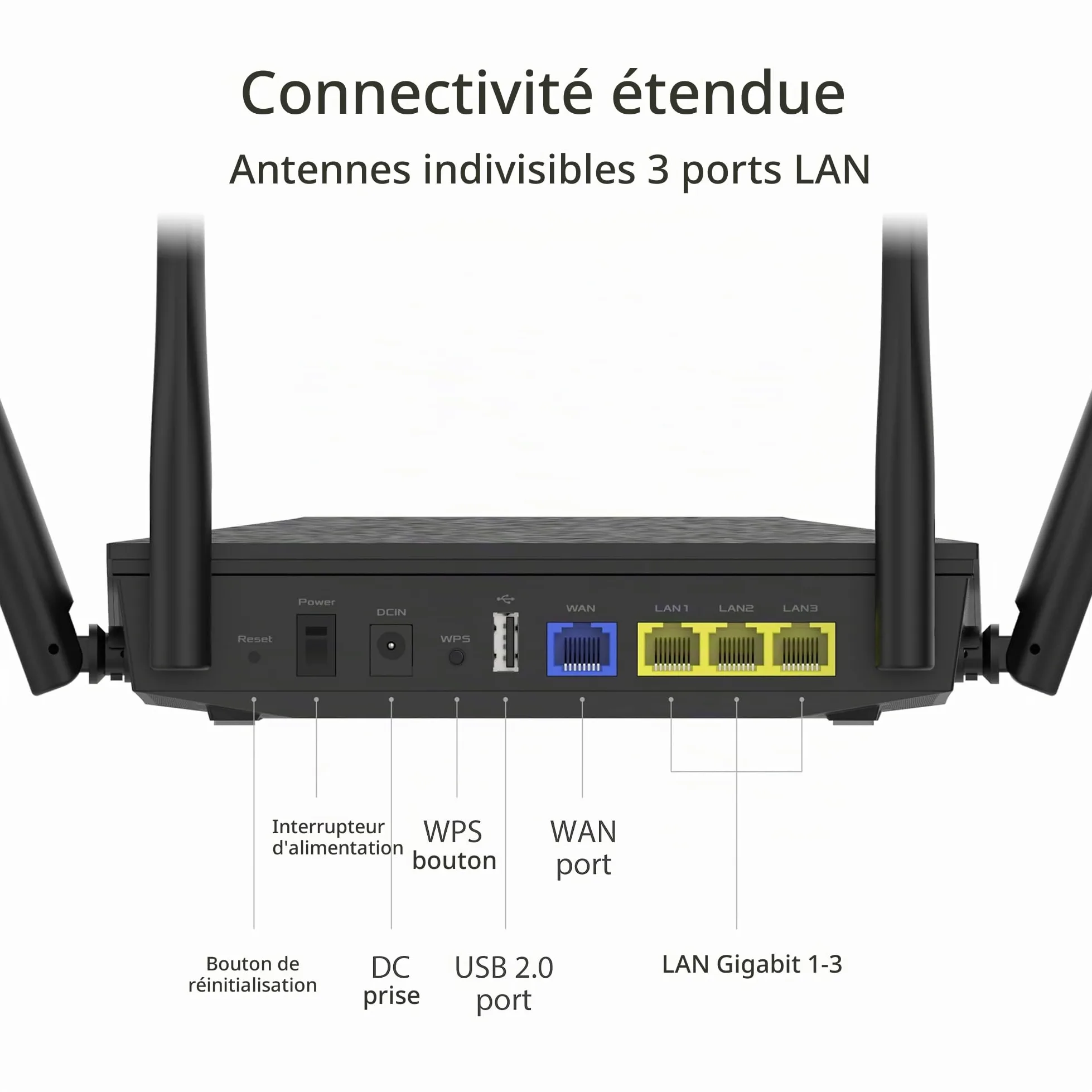 ASUS Routeur sans Fil Double Bande Gigabit Ethernet RT-AX53U - Noir