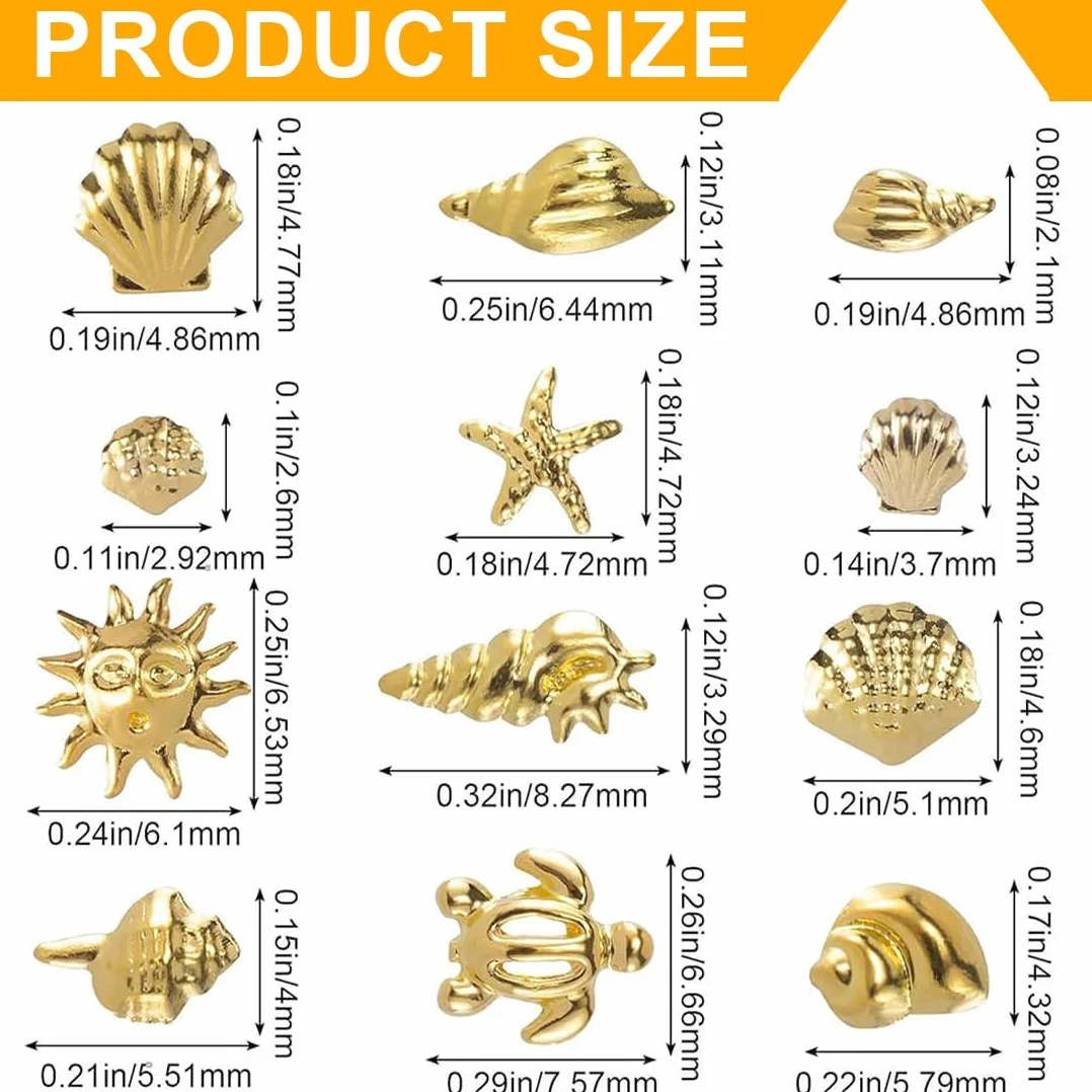 CPJJ Bijoux Ongles Lot de Nail Art Strass Ongle Or
