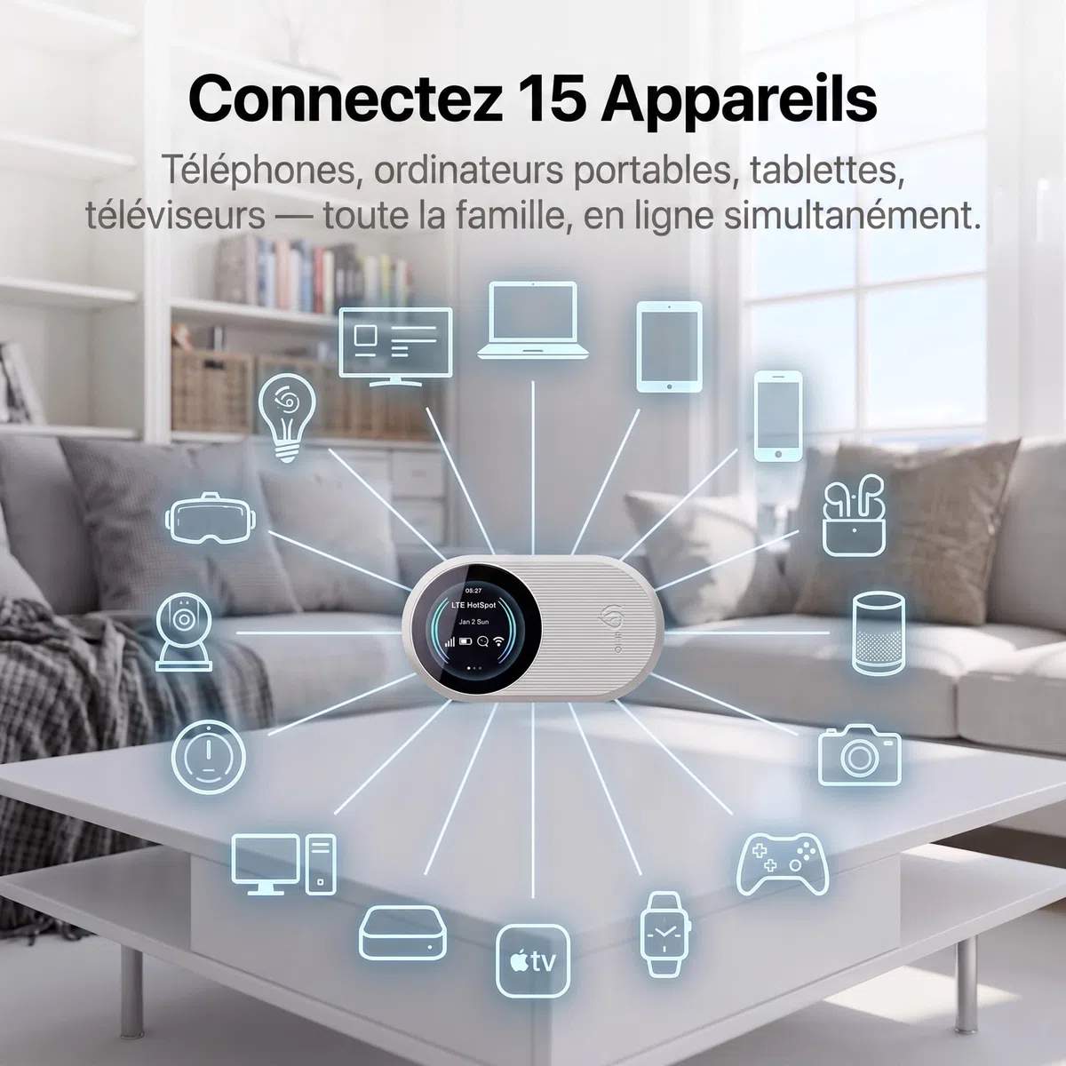 Routeur 5G Portable WiFi 6 Double Bande,Hotspot Déverrouillé Slot Carte SIM