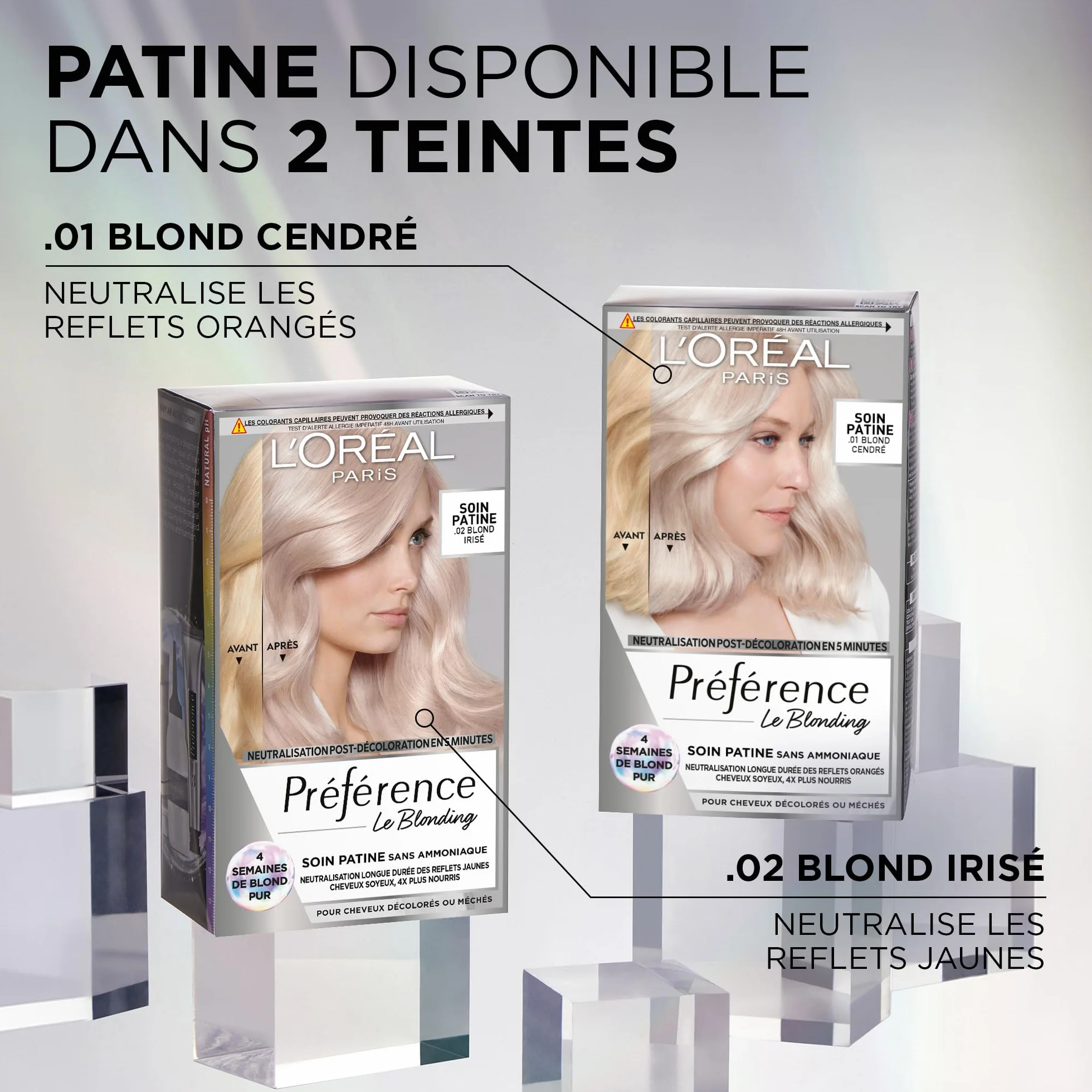 L’ORÉAL PARIS Préférence Le Blonding Soin Patine Post-Décoloration Blond Cendré (01) Sans Ammoniaque