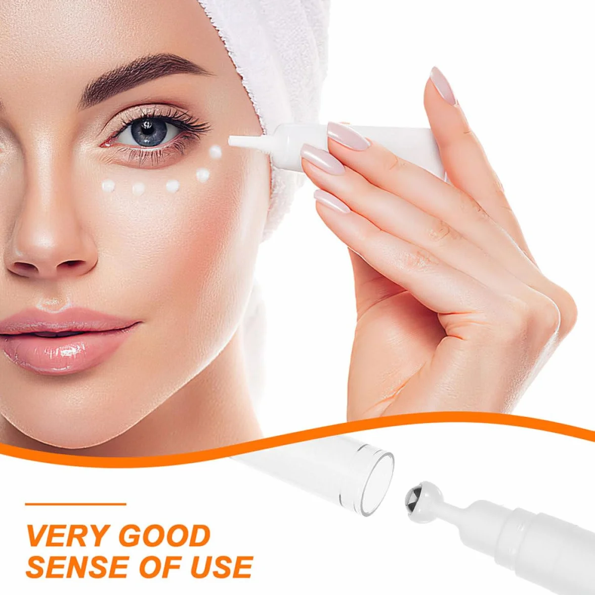 Flacon Roll-On Vide à Bille pour Sérums Contour des Yeux, Applicateur Rechargeable 15 Ml