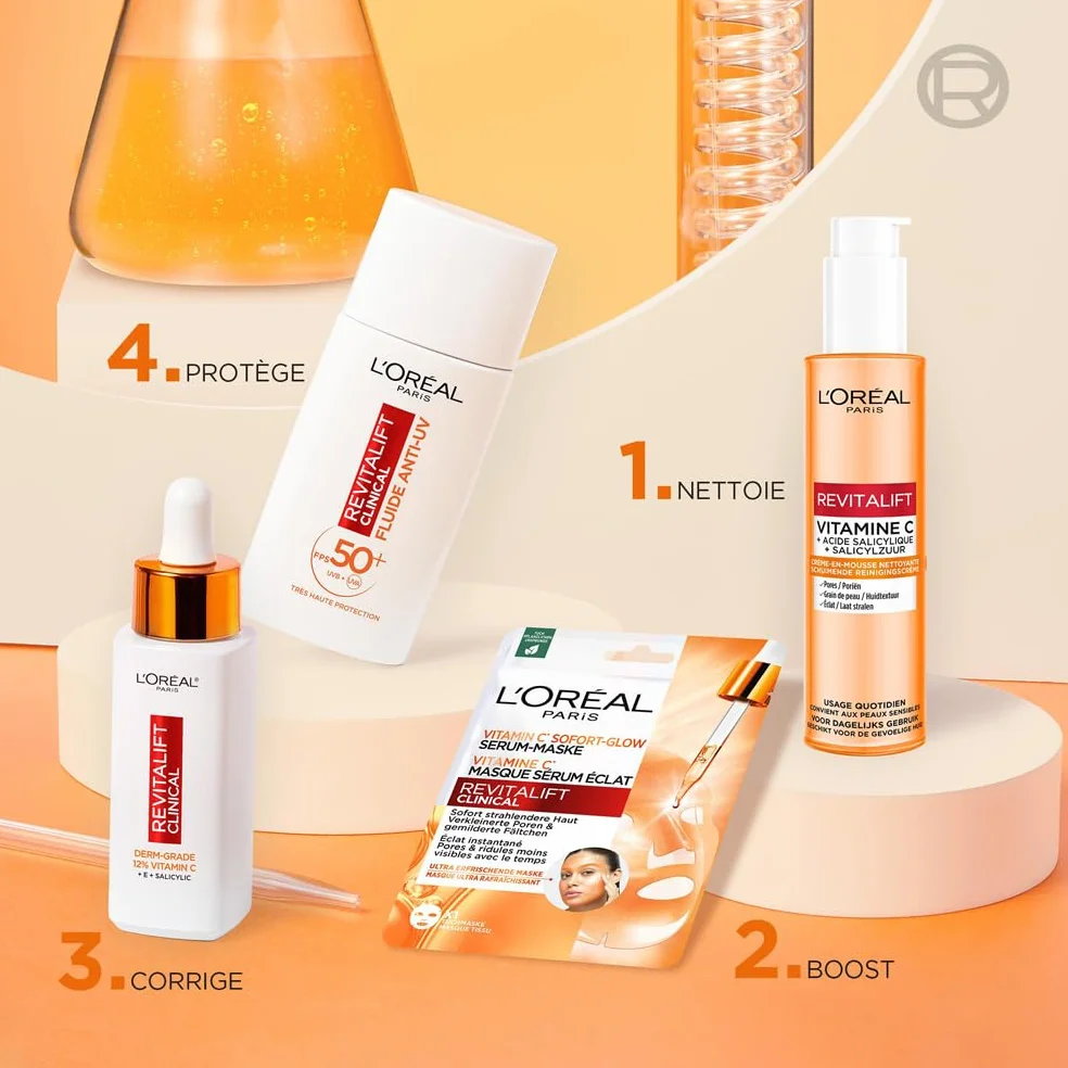 L'Oréal Paris Revitalift Clinical Crème-En-Mousse Nettoyante Resserer les Pores Vitamine C Acide Salicylique 150 ml