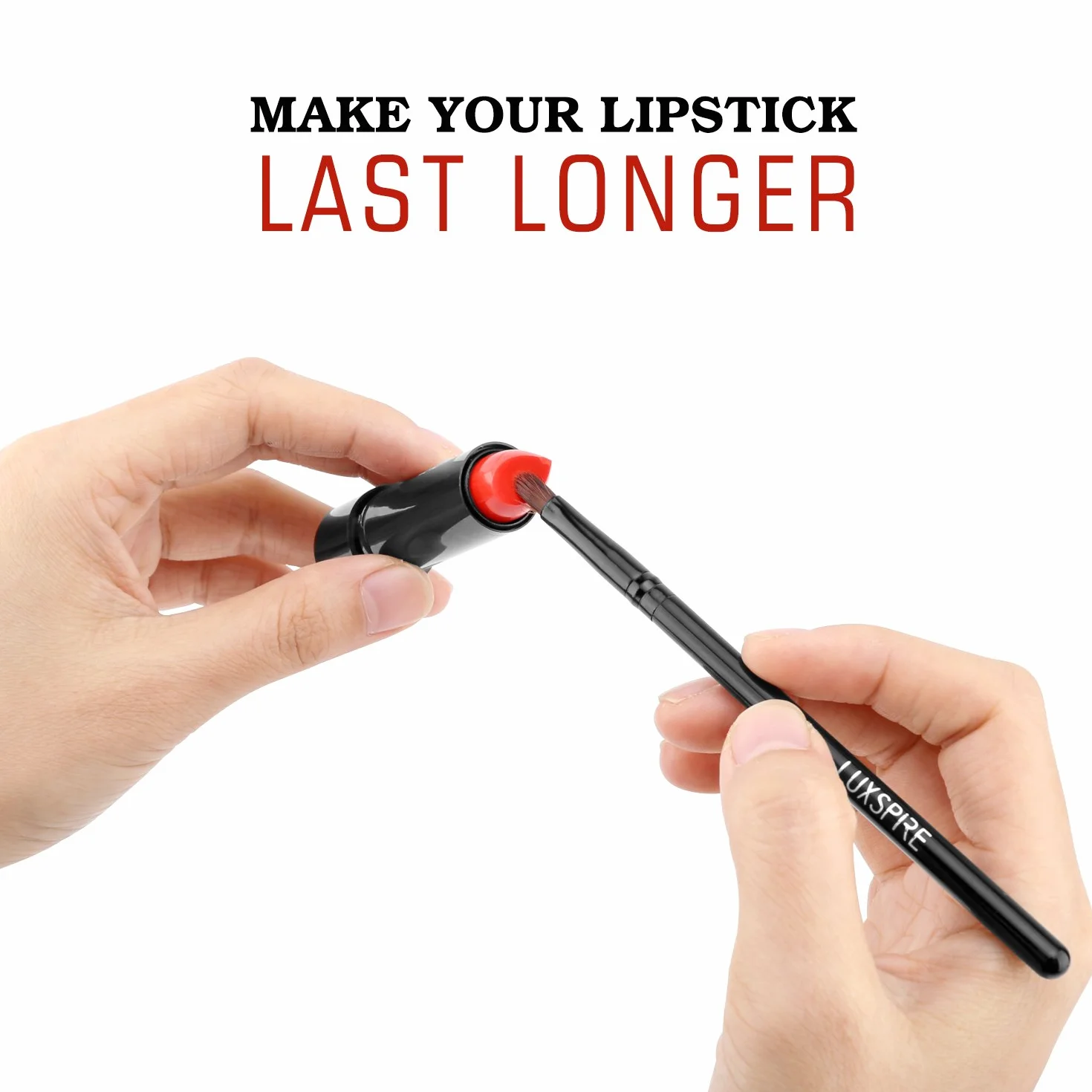 Luxspire Pinceaux à Lèvres Lot de 2 Noir Applicateurs Maquillage