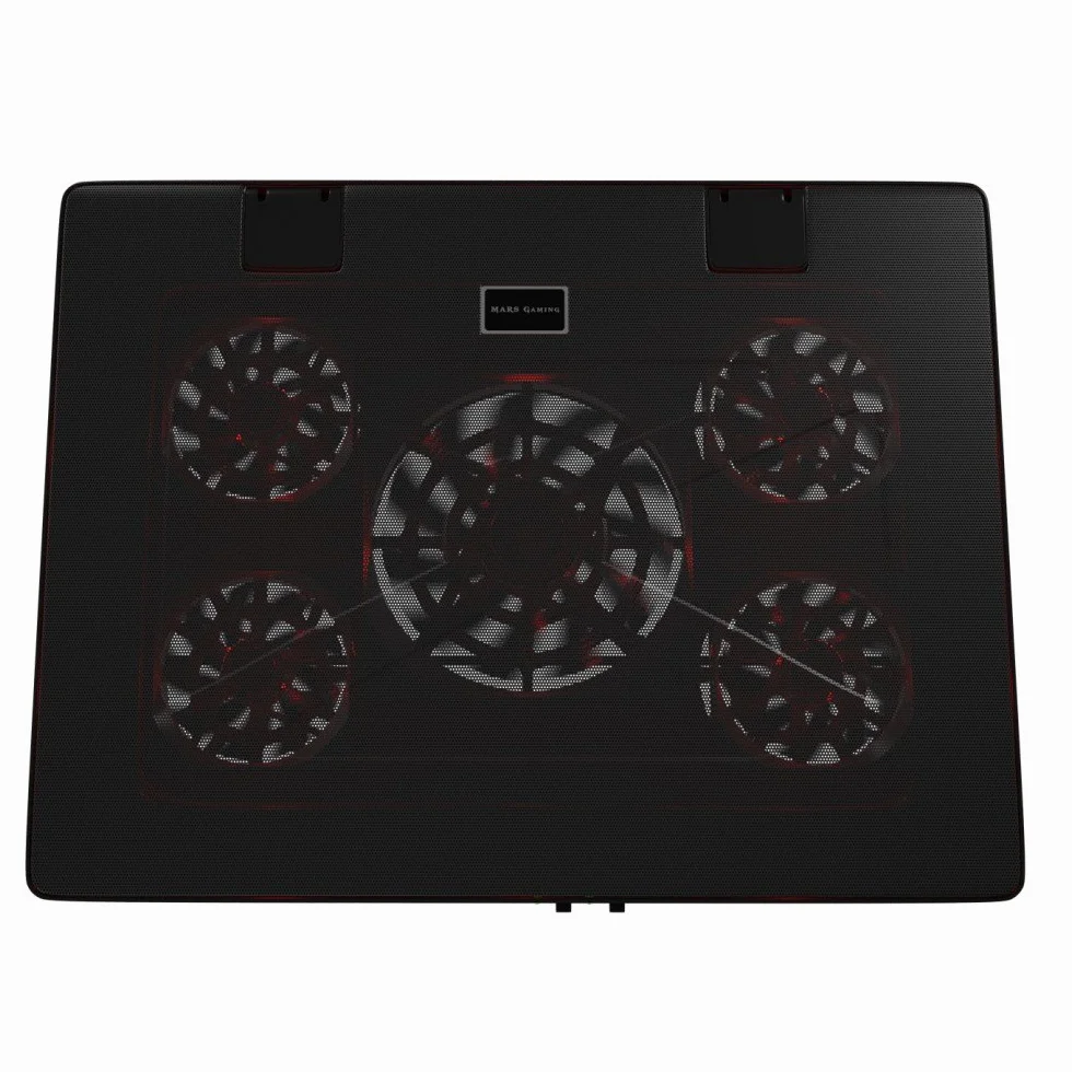 Mars Gaming MNBC2 Base de Refroidissement pour Ordinateur Portable 17.35'' 5 Ventilateurs LED Rouge