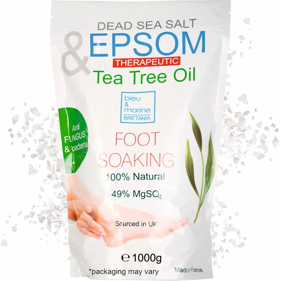 Bleu & Marine Bretania Sels de Bain Pieds 1kg - Sel d'Epsom Huiles Essentielles Magnésium Pédicure Gommage