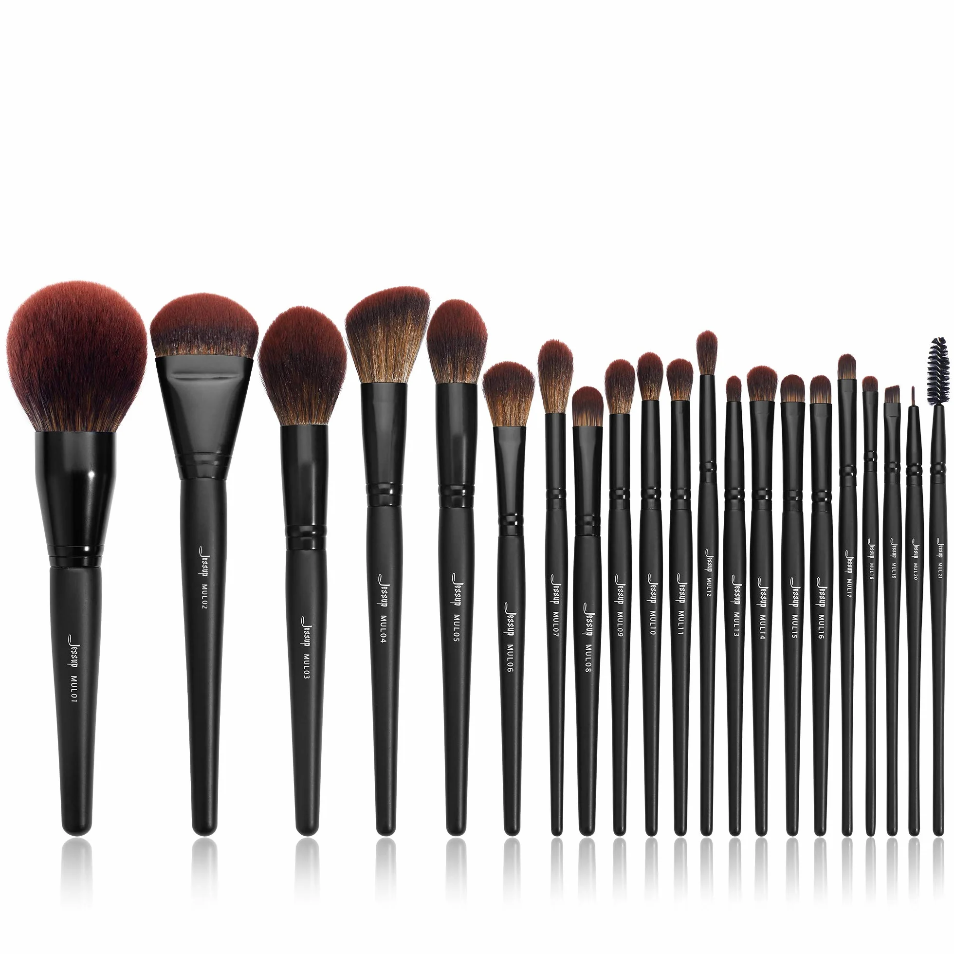Jessup Pinceaux maquillage Set T271 Noir Fond de teint poudre Ombre à paupières Eyeliner