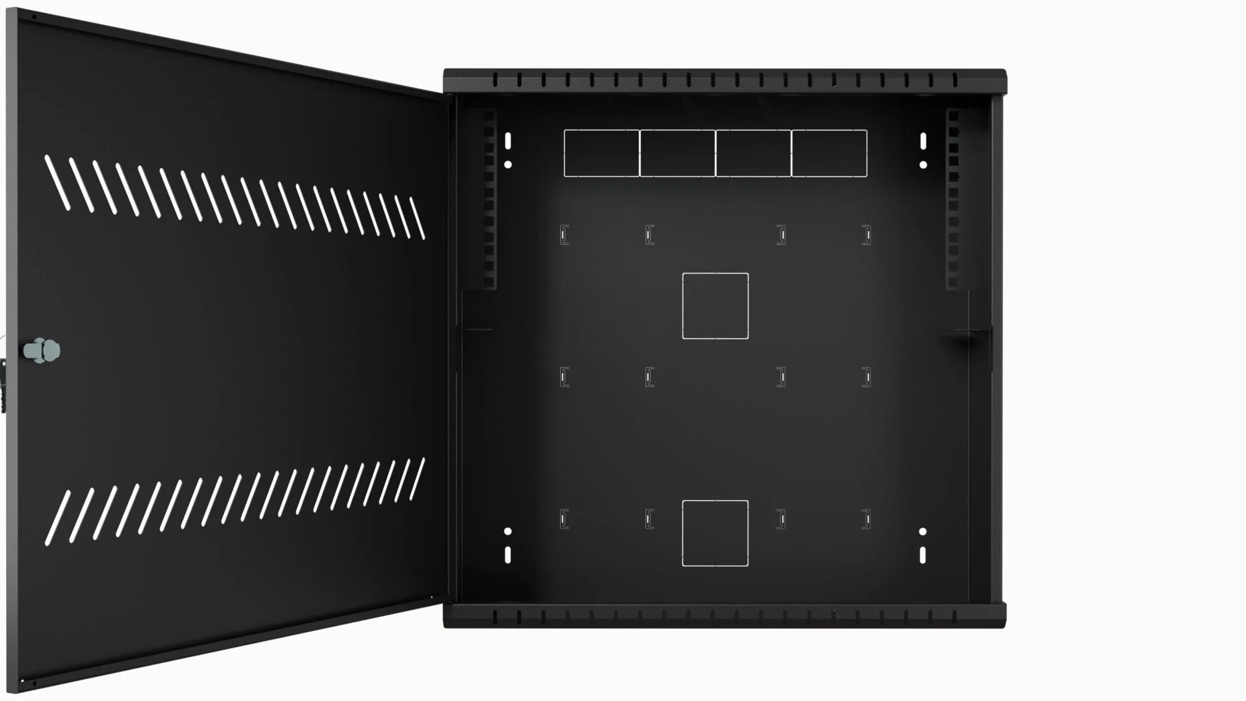 CCTV Armoire Murale 3U + 4U 19 Pouces 180 mm | Baie Informatique en Acier | Bureau Informatique, NVR, Boîtier pour Caméra de Vidéosurveillance, Dimensions compactes, Réglable, Noir