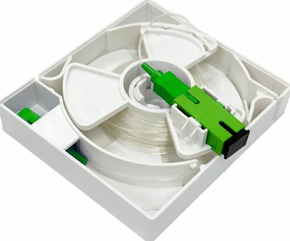 Rallonge Fibre Optique sur Enrouleur - Orange SFR Bouygues Free - 40m - Câble Transparent Invisible - Déplacement de Box Internet - Jarretière non incluse - Garantie 10 ans