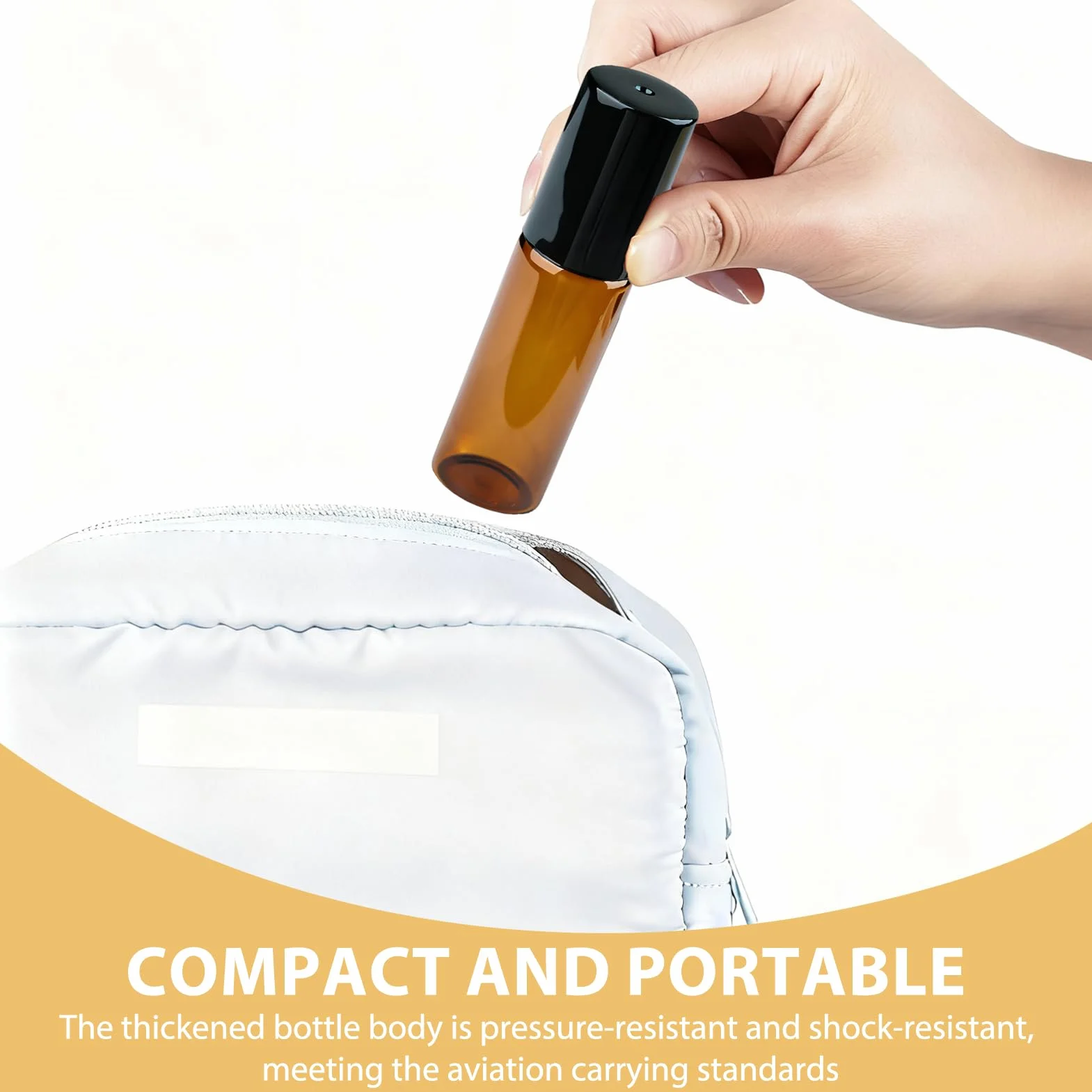Bouteilles en verre marron 5 ml avec rouleaux et compte-gouttes, lot de 24 pour huiles essentielles