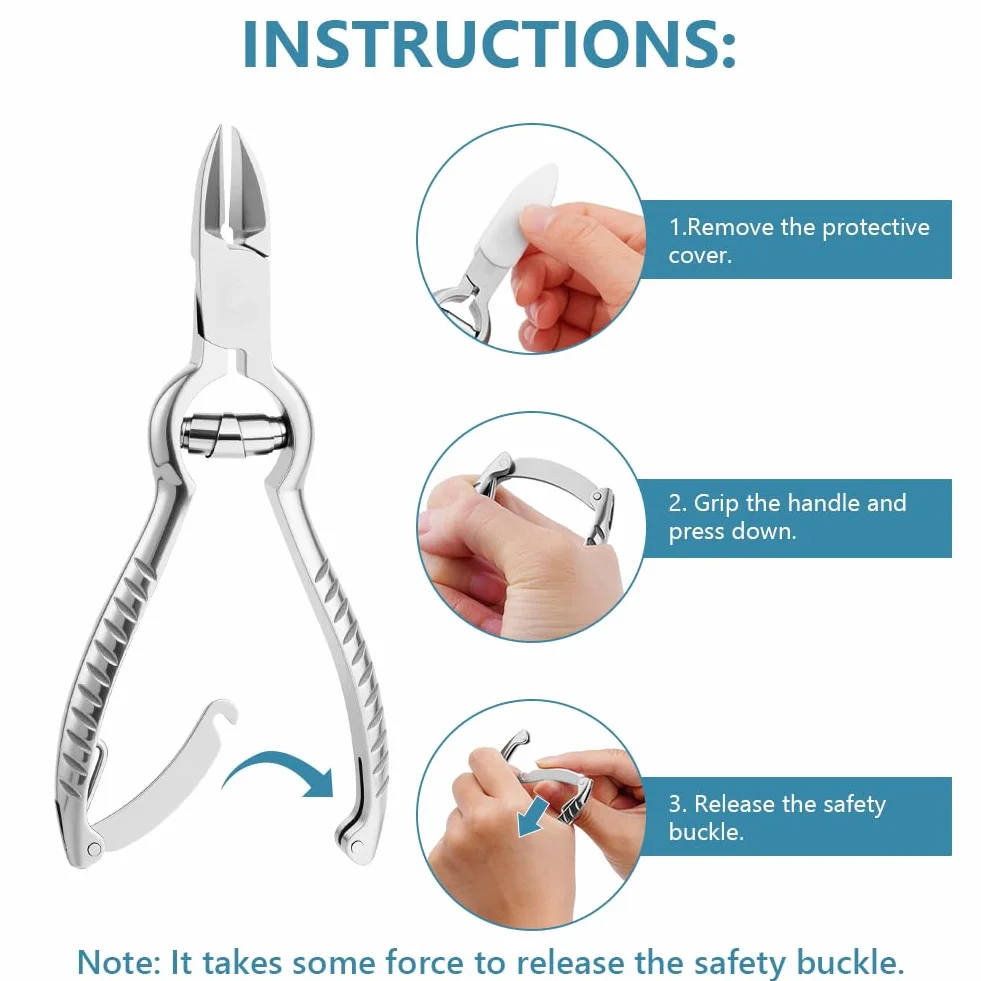Beugo Pince Coupe Ongles Acier Inoxydable pour Ongle Incarné Épais Mains Pieds Manucure Pédicure