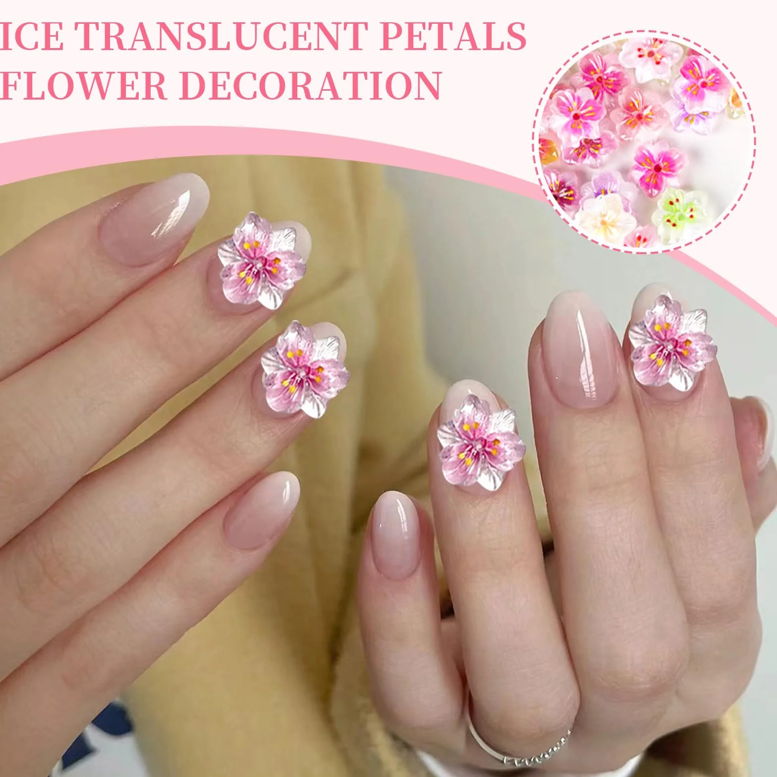 80 Pièces Fleur Charms Nail, Strass Scintillants, Accessoires Design d'Ongles, Fleurs Déco, Y2K
