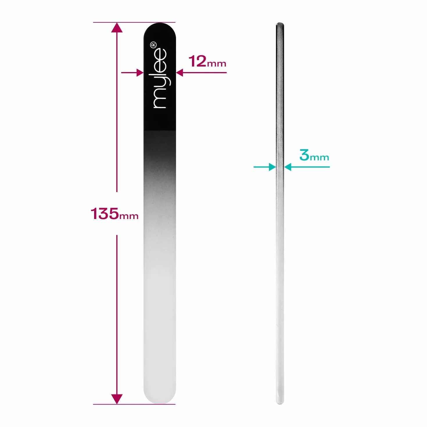 Mylee Lime à Ongles en Cristal avec Etui - Manucure Professionnelle Hygiénique, Garantie 5 Ans