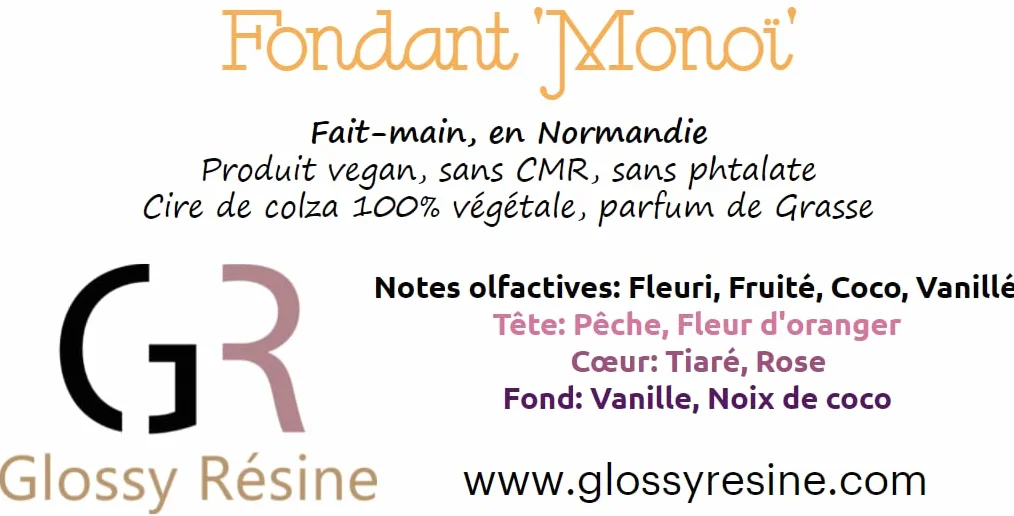 Fondant parfumé Monoï en tablette pour brûle parfum