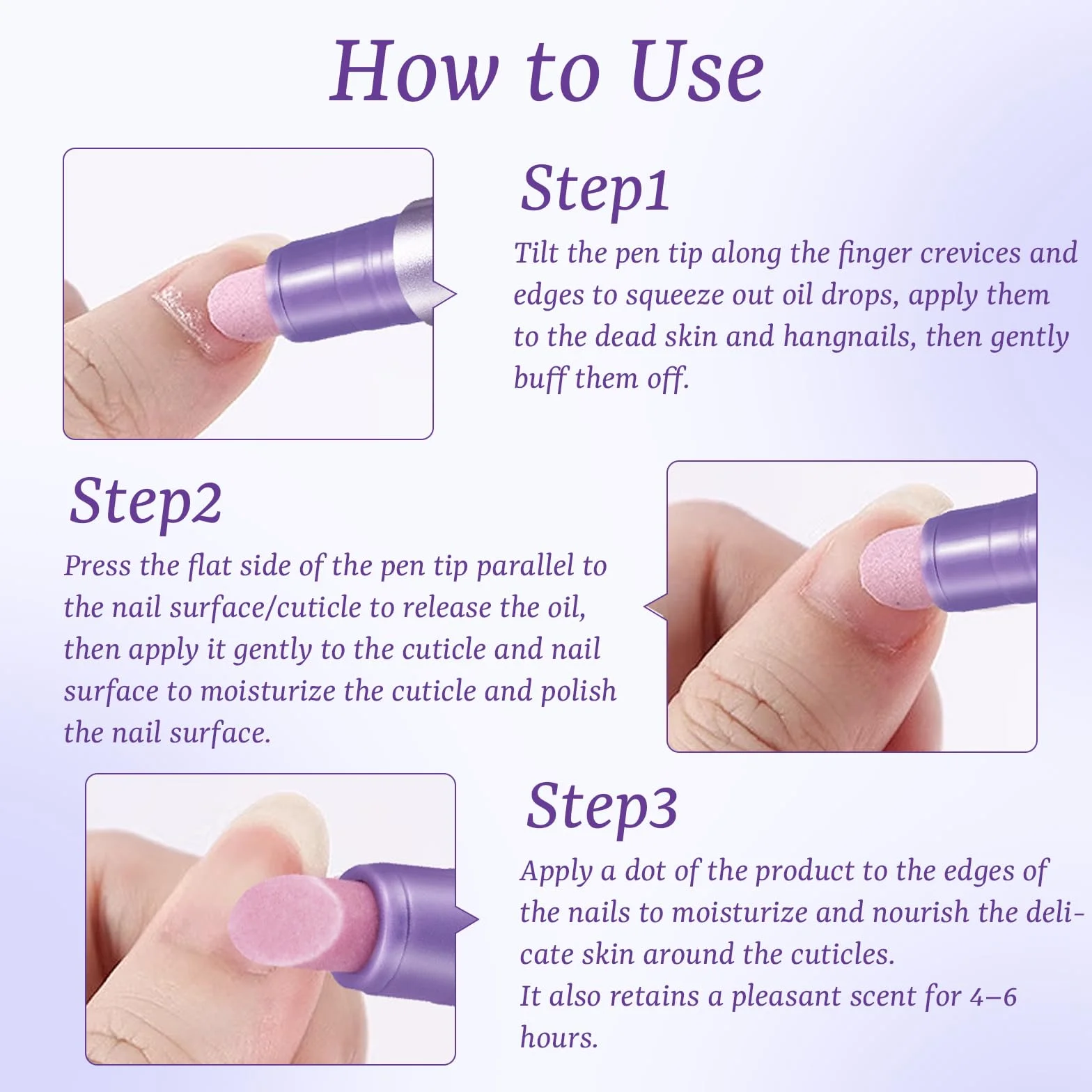 Huile pour Cuticules à la Camélia Stylo de Soin pour les Ongles Hydratant Réparateur Fortifiant