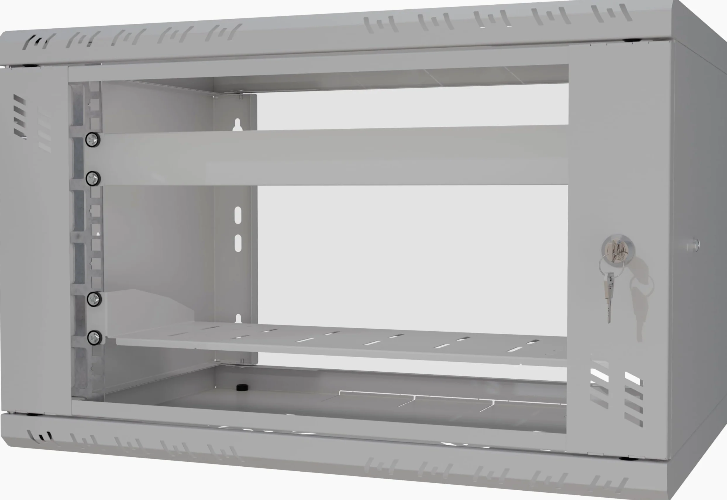 Armoire Réseau 6U et Etagere 19 Pouces 1U Kit - Baie Informatique et Baie de Brassage en Acier - Capacité de Charge 25 kg - Profondeur Variable - Armoire Informatique