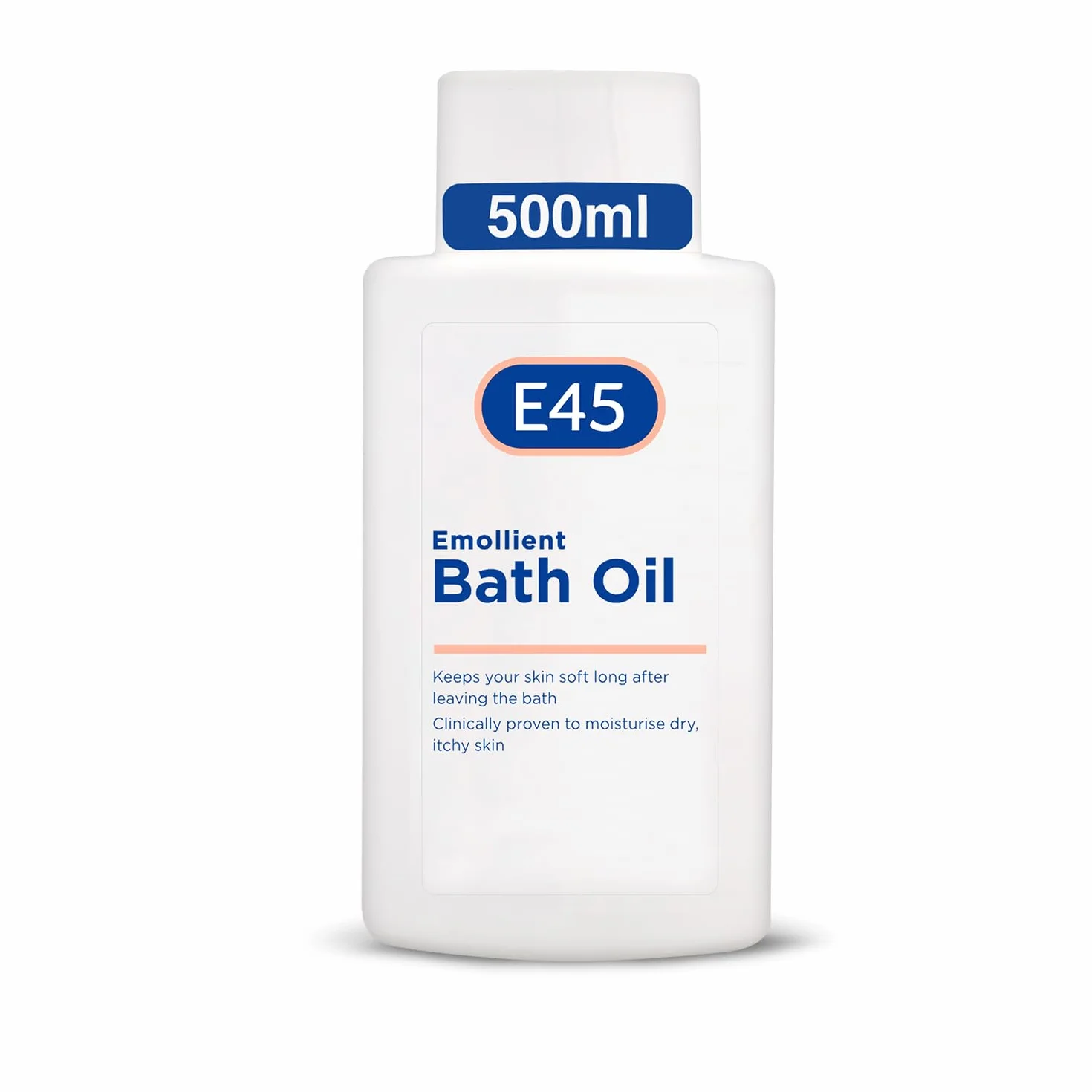 E45 Huile de bain adoucissante 500 ml - Gel douche hydratant sans savon ni parfum - Testé dermatologiquement