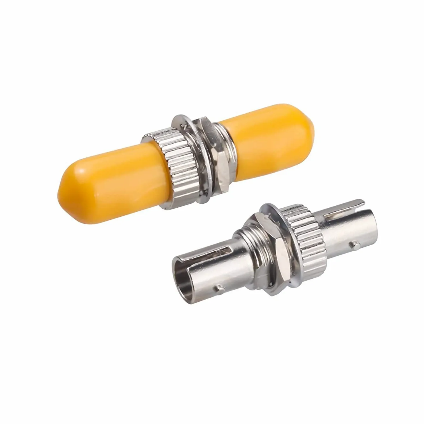 Lot de 100 coupleurs en fibre optique ST vers ST monomode, capuchon jaune