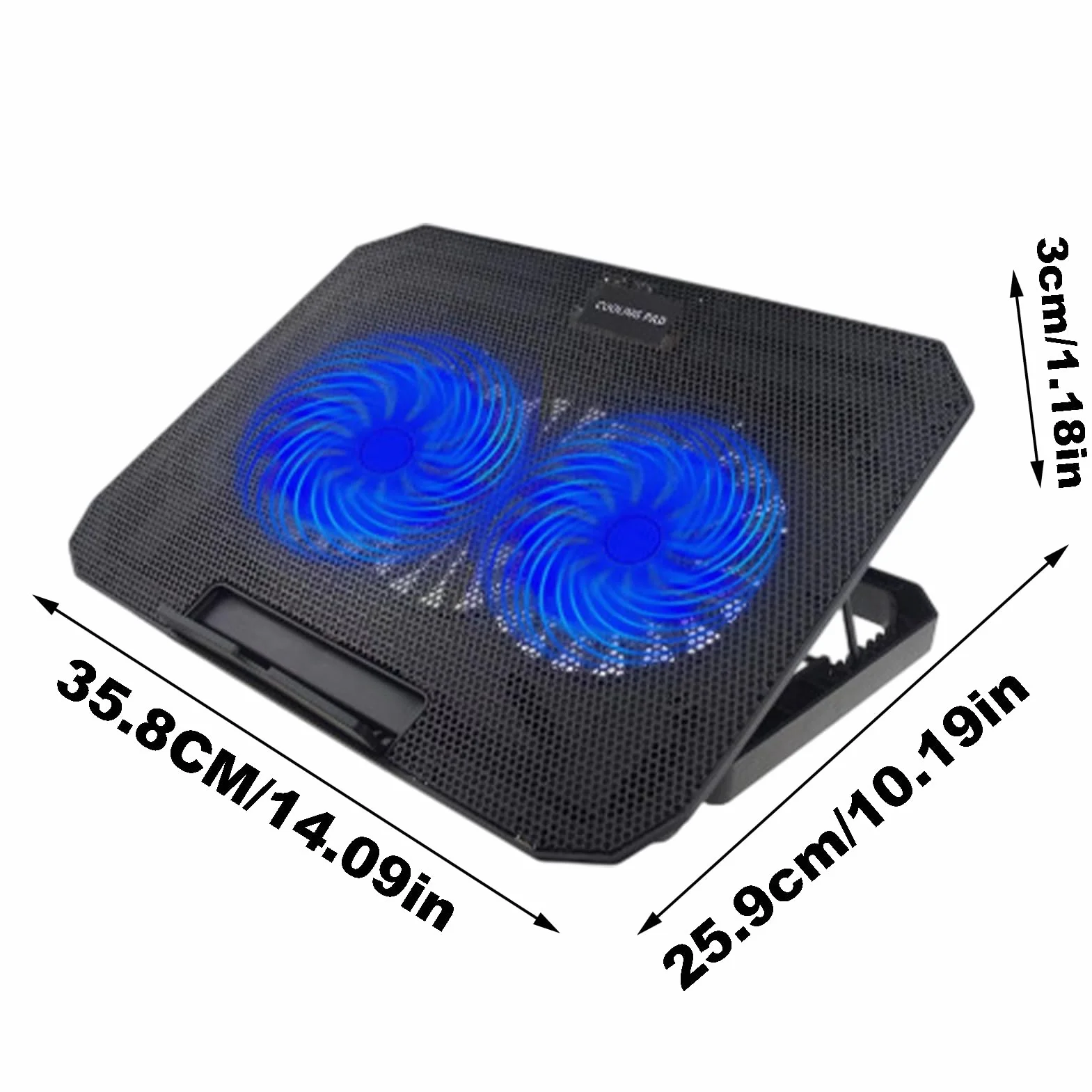 Stand Fan pour ordinateur portable 15,6 pouces Silent Cooling Pad