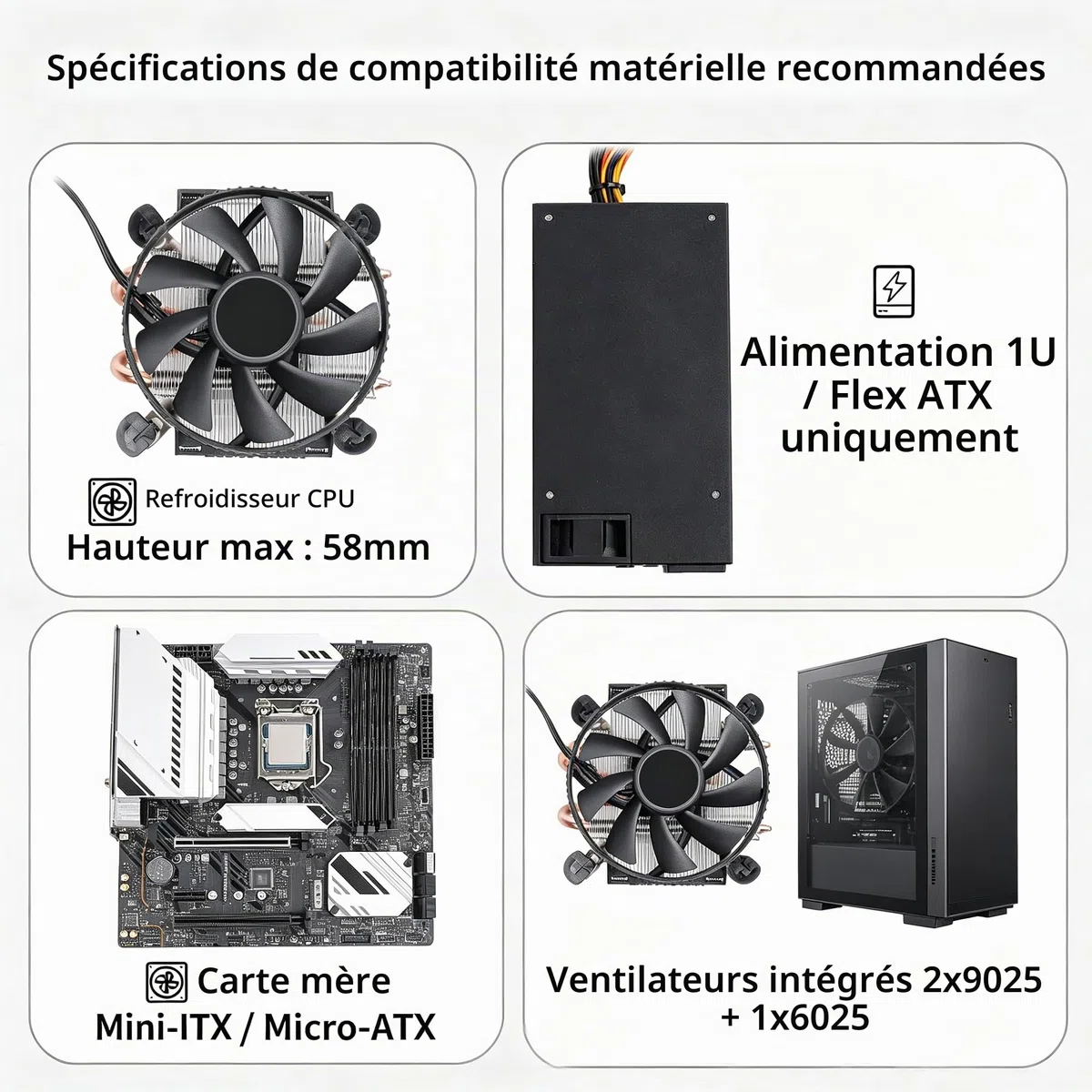 K7 Boîtier NAS 8 baies compatible avec les boîtiers d'ordinateur, carte mère Micro-ATX Mini-ITX, 3 ventilateurs, plateau de 8 x 2,5/3,5", serveur de stockage réseau pour la maison (sans disque