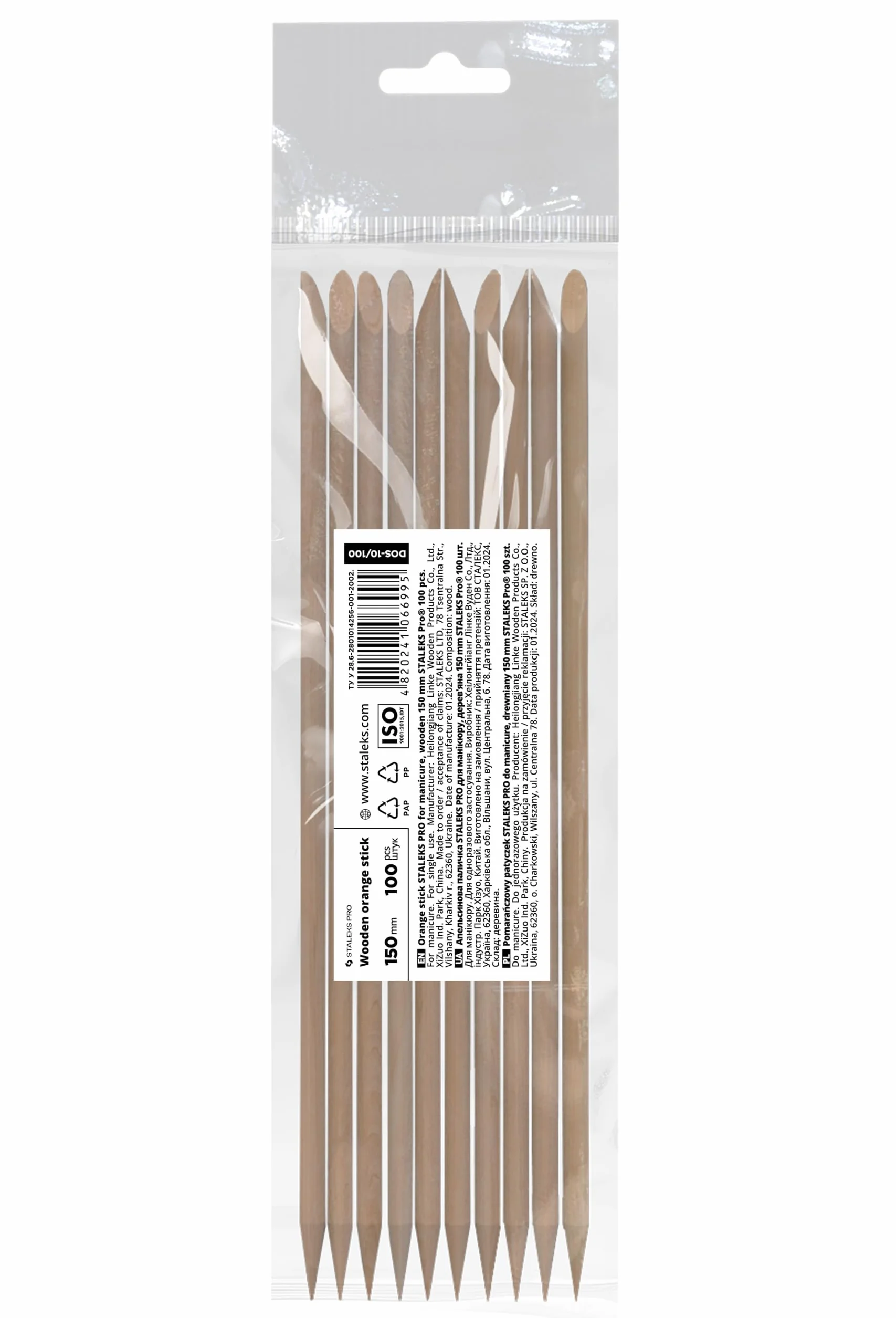 STALEKS Pro bâtons en bois d'oranger 15 cm lot de 10 pour manucure