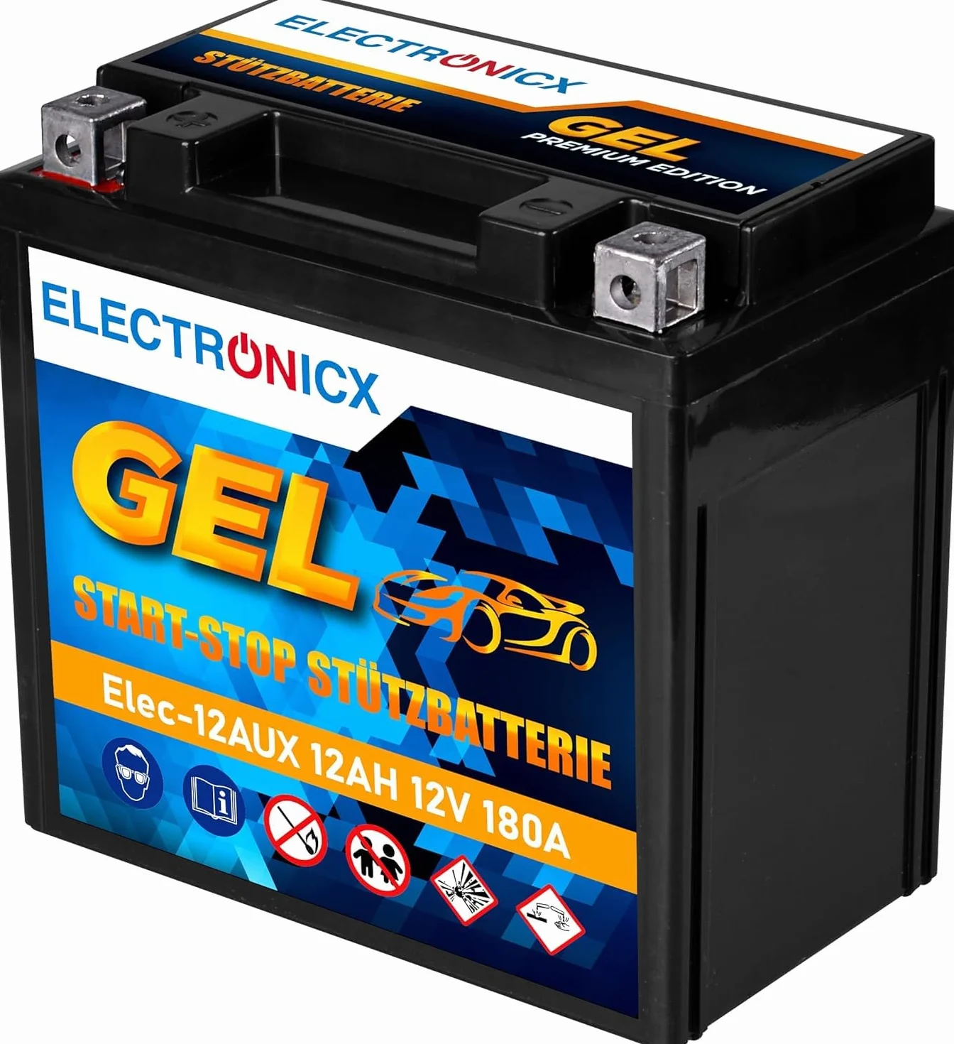 Electronicx batterie de soutien GEL 12V 12Ah Premium Longlife pour Mercedes-Benz, BMW
