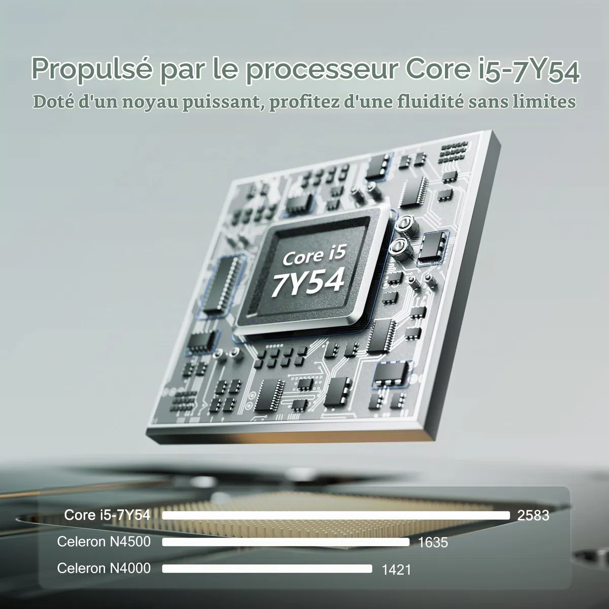 Ordinateur Portable 15.6" PC Portable Win 11 Core i5-7Y54 Processeur(Jusqu'à 3,2 GHz) Office 365, 16 Go RAM SSD 512 Go, Laptop FHD IPS Clavier Rétroéclairé, WiFi 5, Bluetooth 4.2 Mini-HDMI USB 3.0