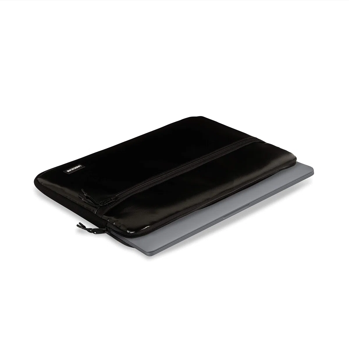 Étui pour MacBook Pro 13 avec compartiment (en tissu upcycle) - Housse pour ordinateur portable noire pour MacBook Pro 13" (2018/2019/2020)
