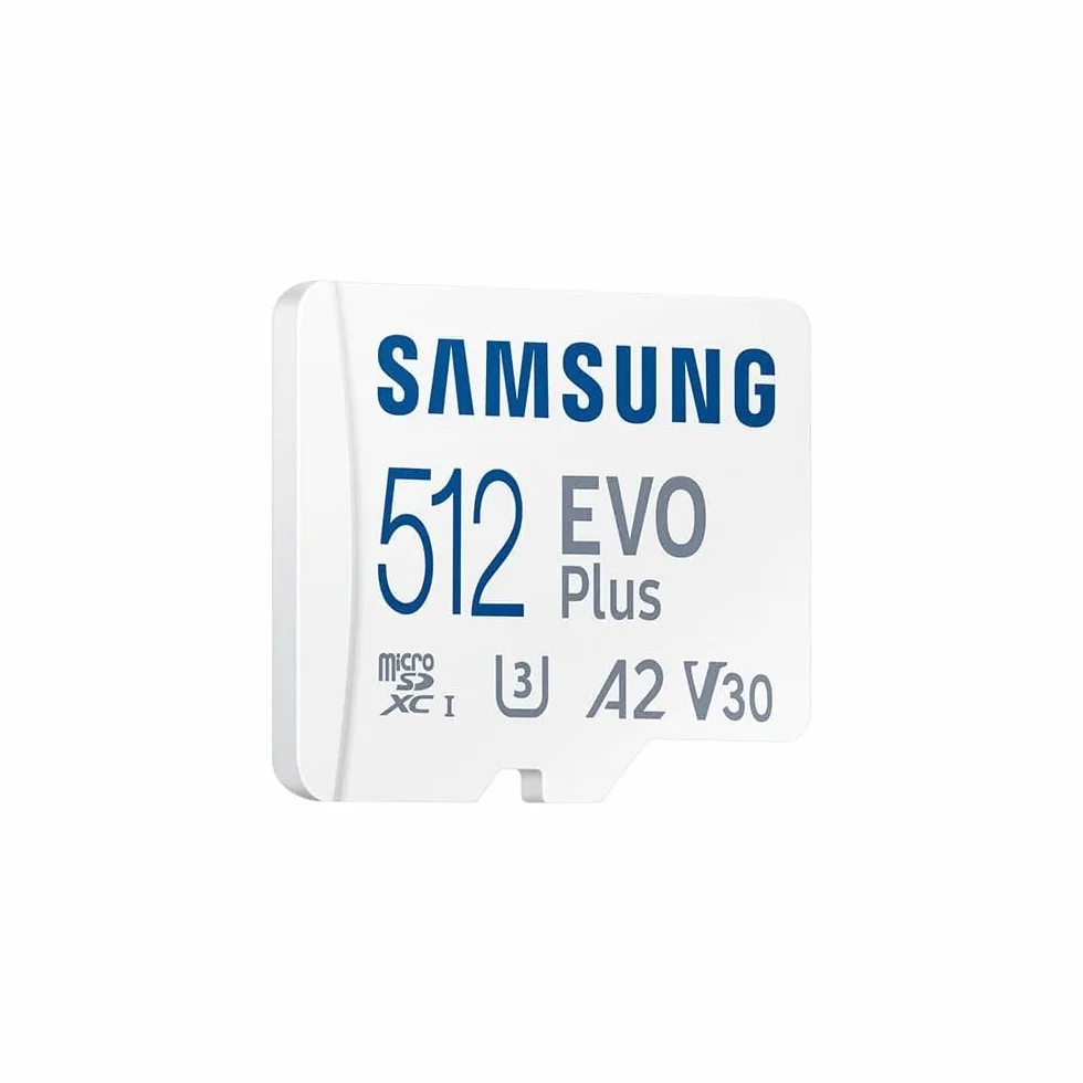 Samsung Carte Mémoire Micro SD Evo Plus 512 Go Classe 10 Adaptateur SD 160 Mo/s MB-MC512SA/EU
