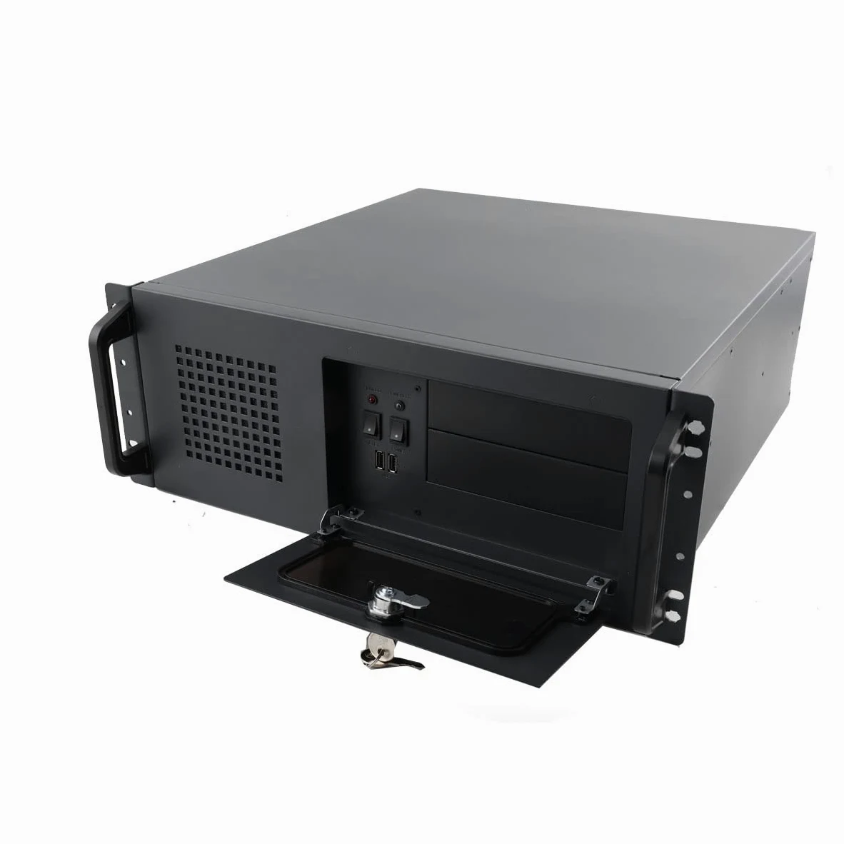 Armoire Réseau, Baie de Brassage 4U 19" SL-450A pour Serveur, avec 7 Baies 3.5" HDD, 2 Baies 5.25", 7 Emplacements PCI, Support Carte Mère ATX/Micro-ATX/Mini-ITX, 450x430x177 mm