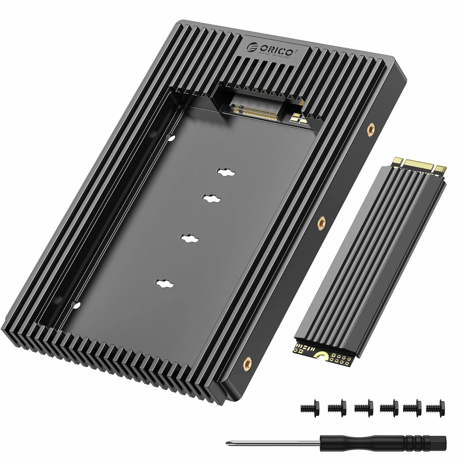 ORICO Adaptateur de Disque Dur M.2 NGFF vers 3,5 Pouces SATA, Cadre de Montage pour M.2 SATA SSD B+M Key 2230/2242/2260/2280