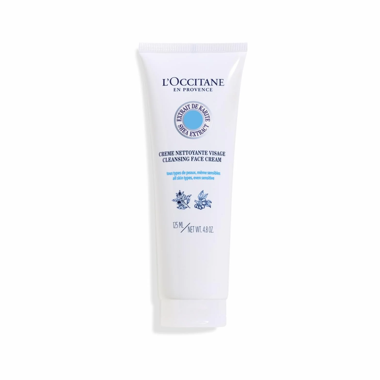L'OCCITANE Crème Nettoyante Visage Karité 125 ml Fabriqué en France