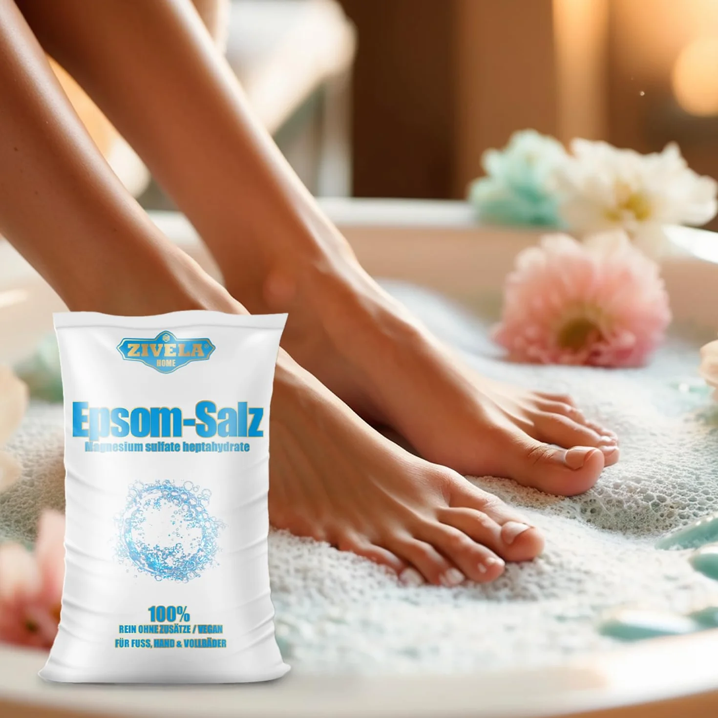 Sel d'Epsom 1kg - Sulfate de magnésium pur pour le bain