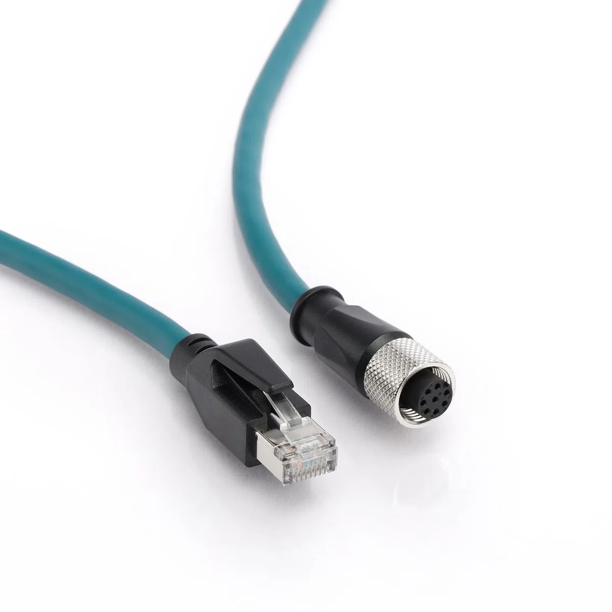 Câble Ethernet Cat 7e M12 A codé femelle 8 broches vers RJ45 Câble apparié torsadé moulé droit pour réseau Profinet Automation Profibus EtherCAT (3 m)