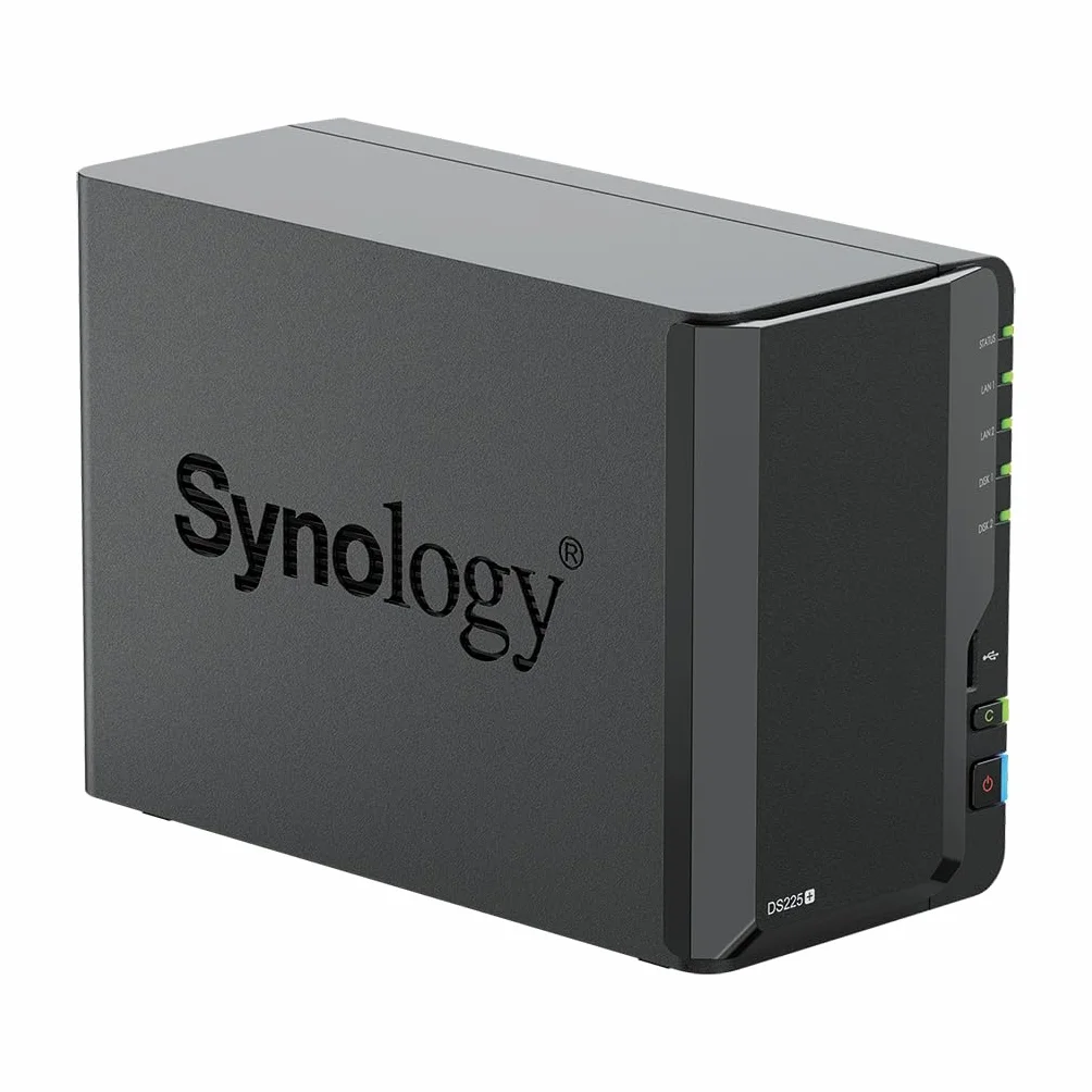 Synology DS225+ 2-Bay Plus Série NAS 20TB (2x10TB) Intel Celeron J4125 Quad-Core 2 Go DDR4 2,5 GbE LAN