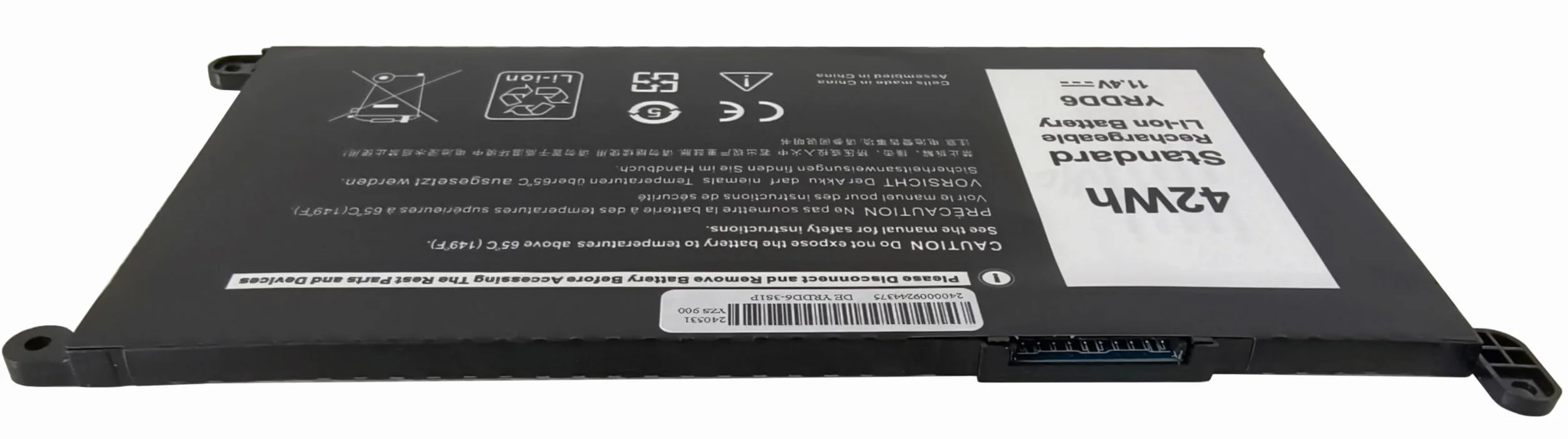 YRDD6 pour Dell Inspiron 5481 5583 3584 3781 Vostro 5481 5581 3583 5590 5490 3500 Latitude 3500, 42Wh