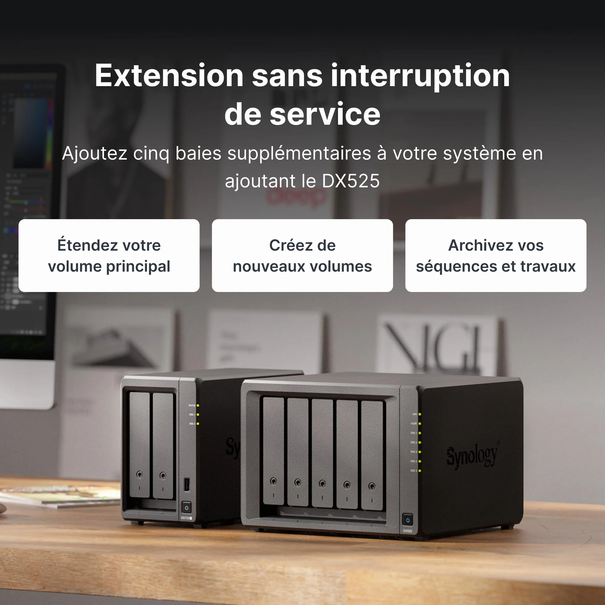 Synology DS725+ NAS 2 Baies 2.5GbE Extensible 7 Baies