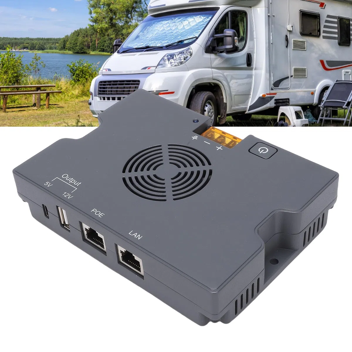 Generic Injecteur PoE Gen 3 Puissant pour Sortie 350W, Kit de Conversion DC pour Antenne Satellite Internet, Entreprise, Alliage D'aluminium