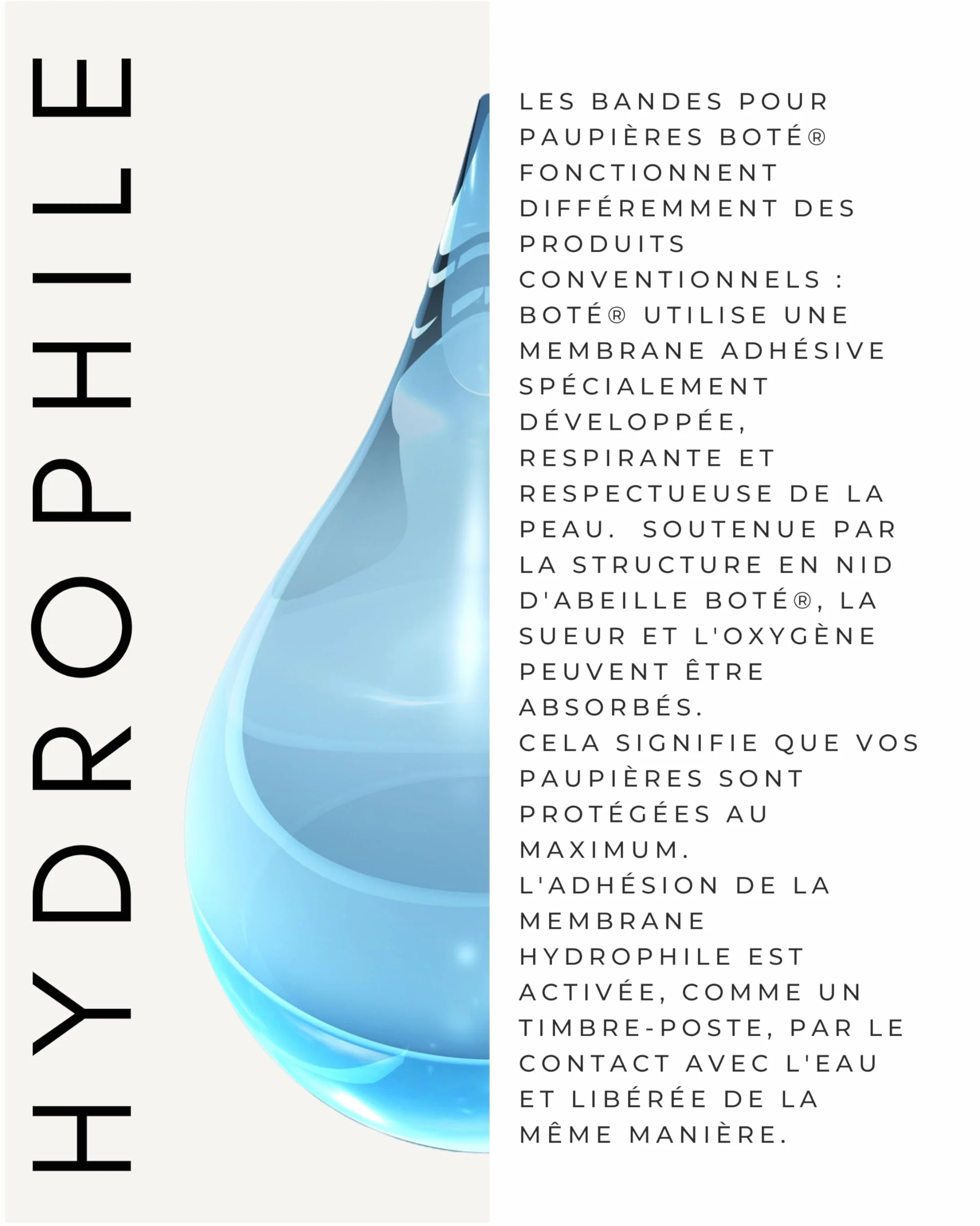 BOTÉ Patch paupière tombante 144 L - Bande rehausseur paupières invisible autocollant respirant - Eyelid lifting tape