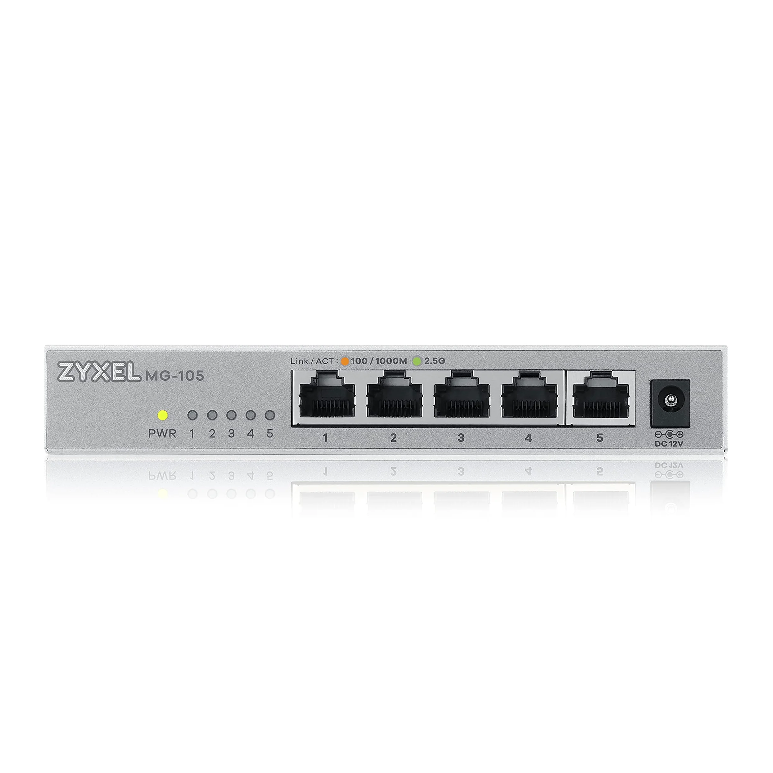 Zyxel Commutateur Non-administrable Multi-Gigabit 5 Ports 2.5G pour Le Divertissement à Domicile ou Le réseau Soho [MG-105]