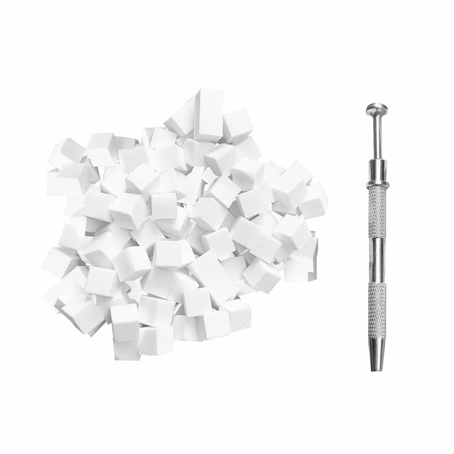 200 Cubes De Tofu De Manucure, 1 Stylo À Gratter, Outils De Manucure, Éponge De Manucure