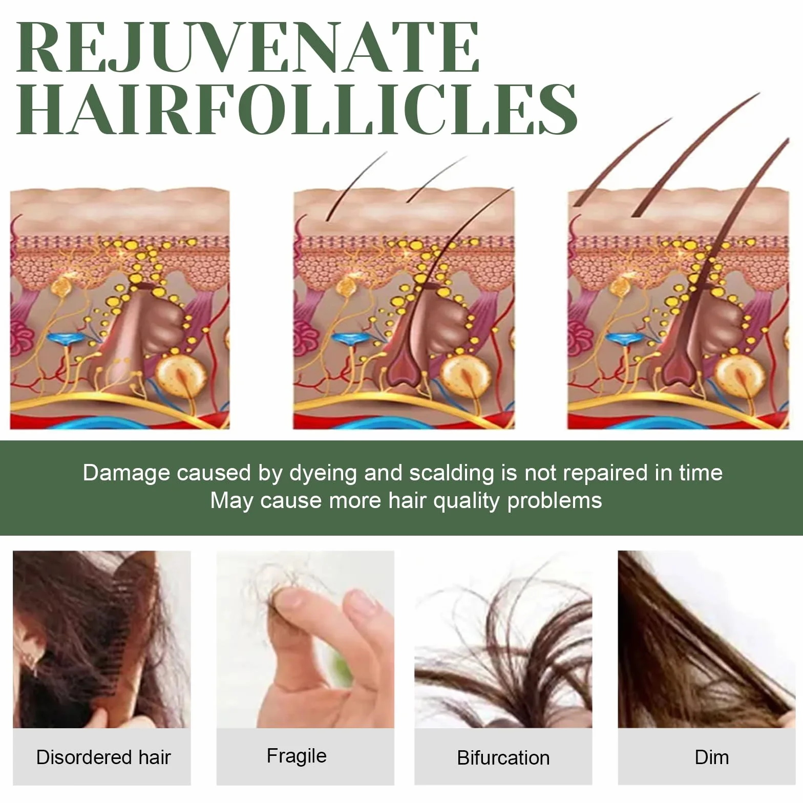 Serum Pousse Cheveux à Huile Essentielle de Romarin pour Croissance Rapide 60ml