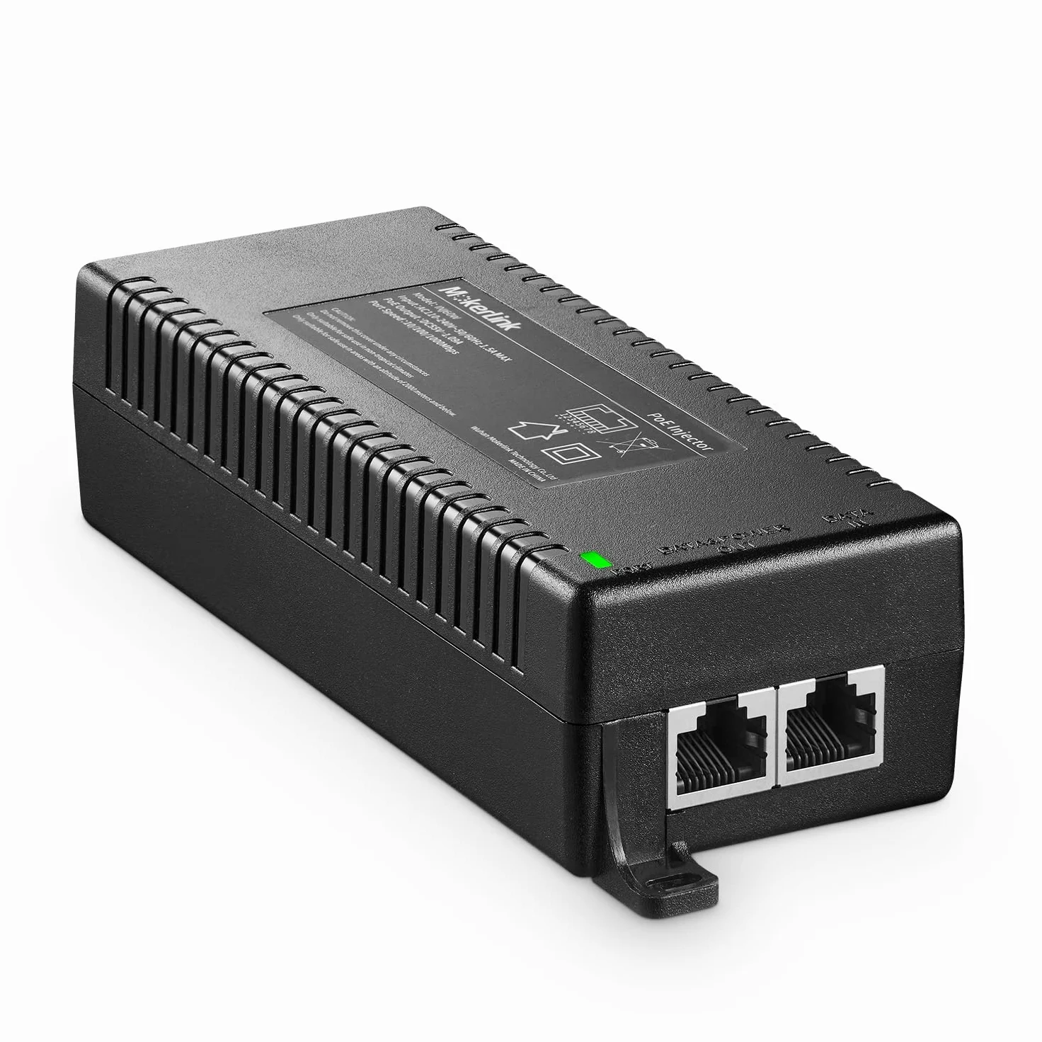 MokerLink Injecteur PoE Gigabit, 802.3af/at/BT 60W, 10/100/1000Mbps Ethernet, Plug & Play, Adaptateur Non-PoE vers PoE, Distance jusqu'à 100 mètres (328 ft.)