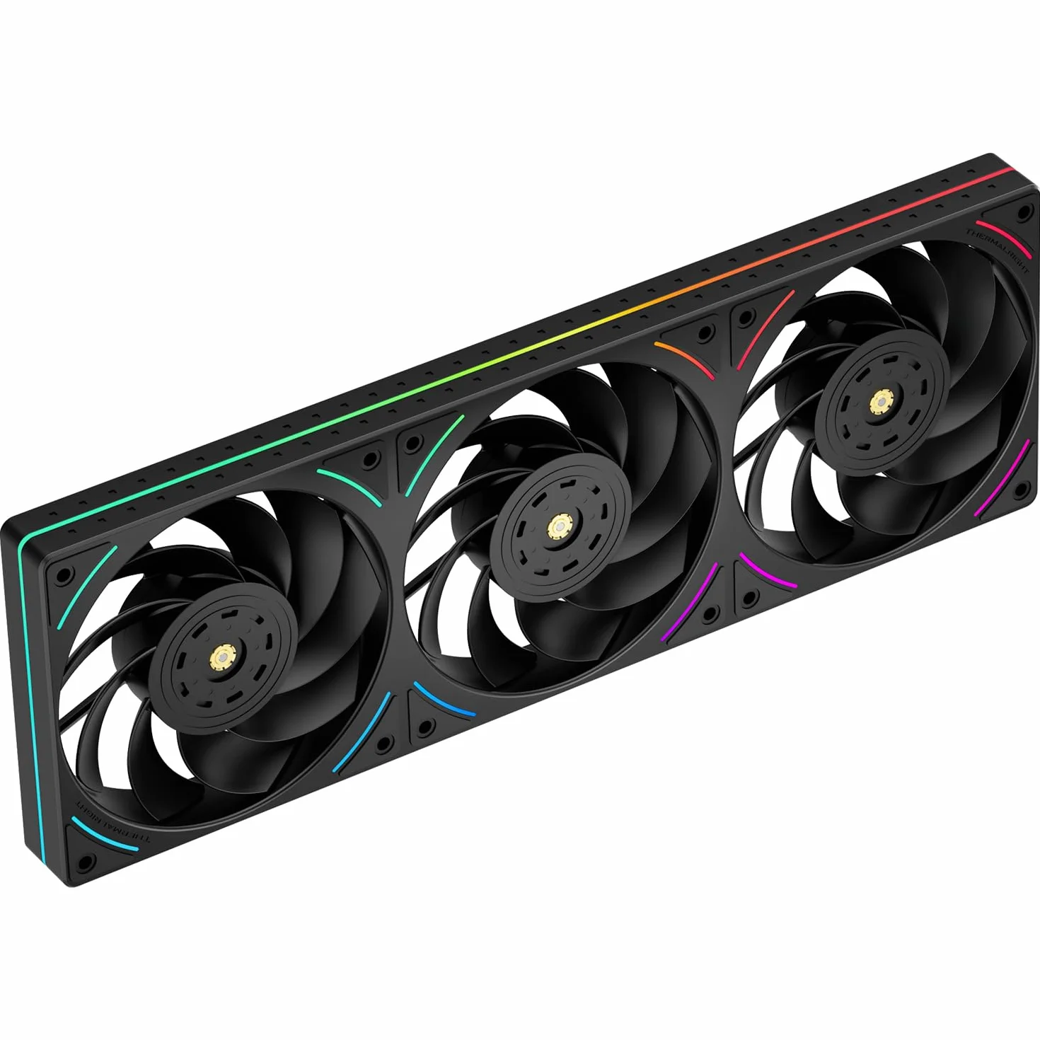 Thermalright TL-UB36R Lot de 3 ventilateurs de boîtier 120 mm PWM silencieux (≤ 27 dBA) avec pelle inversée, éclairage ARGB 5 V, refroidissement à eau, boîtier noir