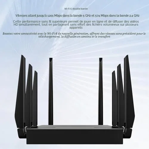 Routeur WiFi 6 Double Bande, 8 Antennes Haute Vitesse 5G CPE, Routeur Gaming pour Asie Centrale, Asie du Sud-Est (1201 Mbit/s)