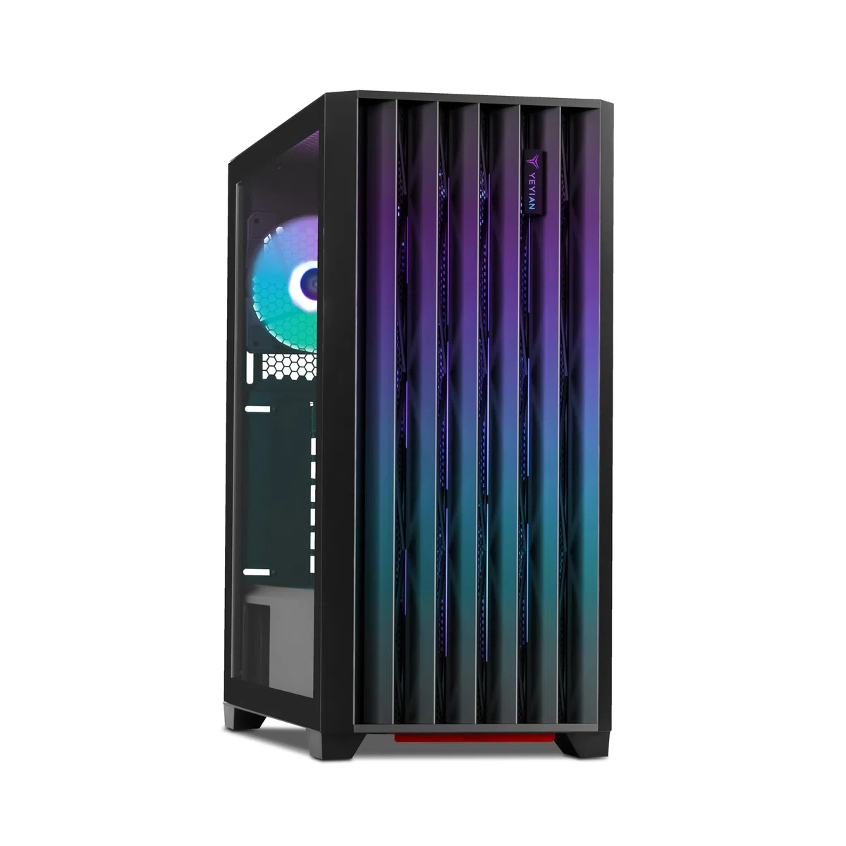 YEYIAN Phoenix Gamer Boîtier PC | Tour Médian | ATX, M-ATX, ITX | Panneau Avant Adressable | Panneau Latéral Verre Trempé | 4 Ventilateurs ARGB PWM | 3 Avant 1 Arrière 120mm | CPU 170mm | GPU 400mm