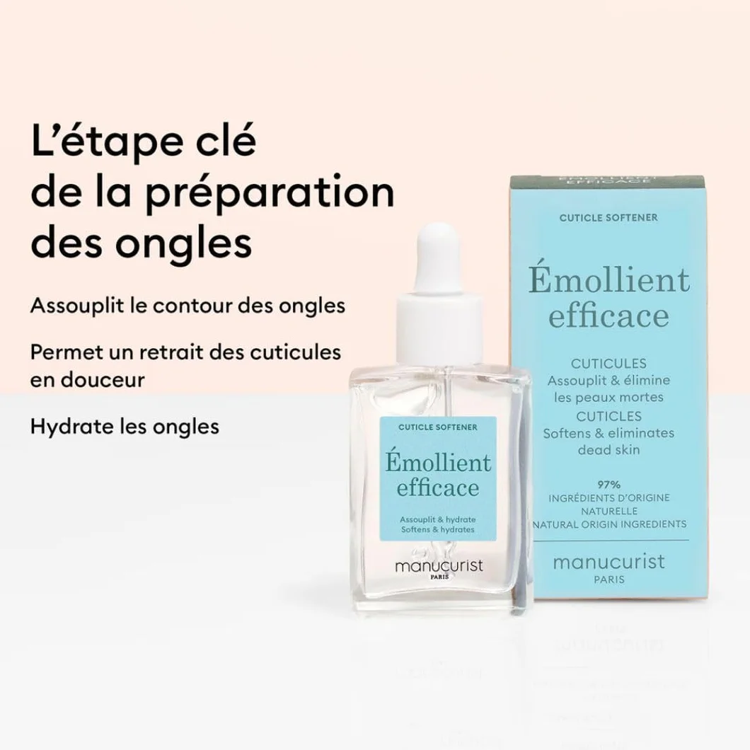 Manucurist Émollient Efficace Ongles et Cuticules Gel 9-Free 97% Bio-Sourcé Fabriqué en France 15ml