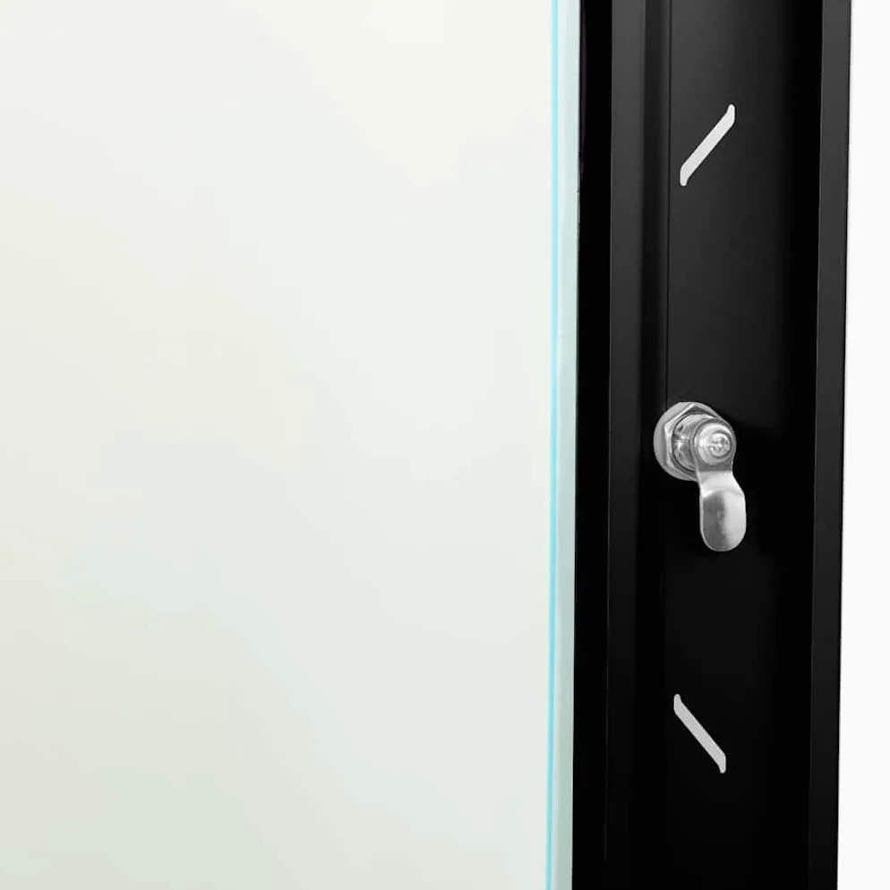 Armoire réseau murale 53 x 45 x 60 cm, armoire serveur en acier avec porte en verre de sécurité, armoire de données pour bureau et infrastructure informatique, répartiteur mural verrouillable, noir