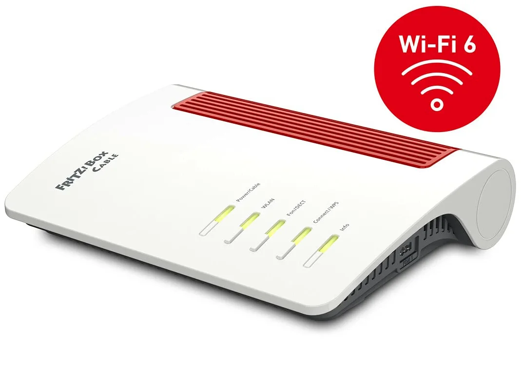 AVM FRITZ!Box 6660 Câble (modem câble DOCSIS 3.1, 2 x 2 WLAN AX (Wi-Fi 6) avec 2 400 Mbit/s (5 GHz) et 600 Mbit/s (2,4 GHz), 1 port LAN 2,5 Gigabit) (reconditionné)